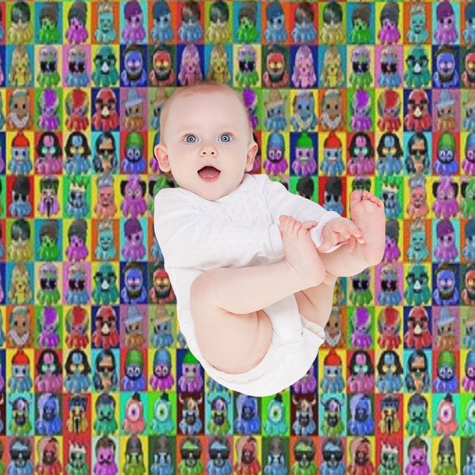 SQUID SQUAD Pattern Quick-dry Throw Blanket