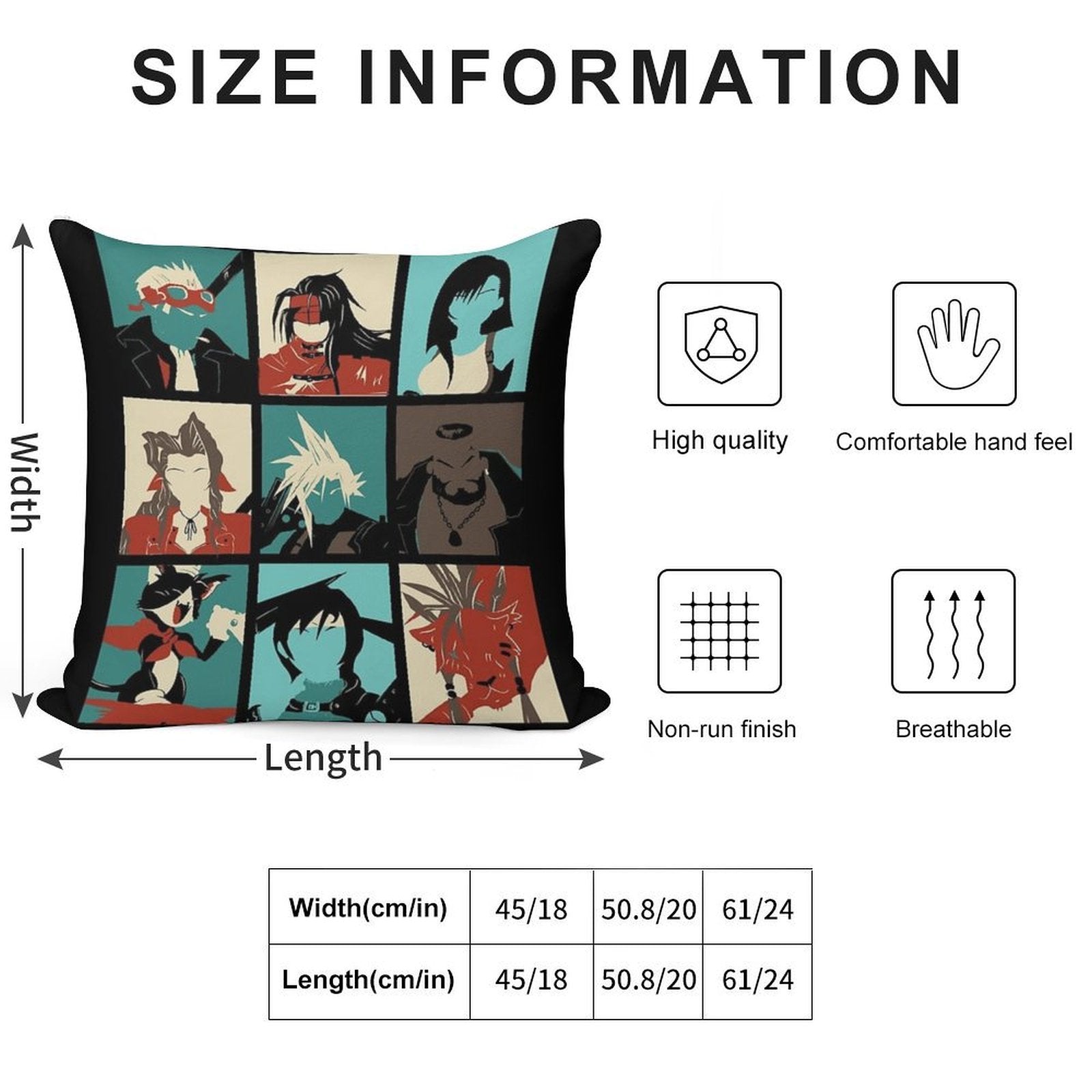 Fantasy Final Seven Soft Luxury Feel Throw Pillow