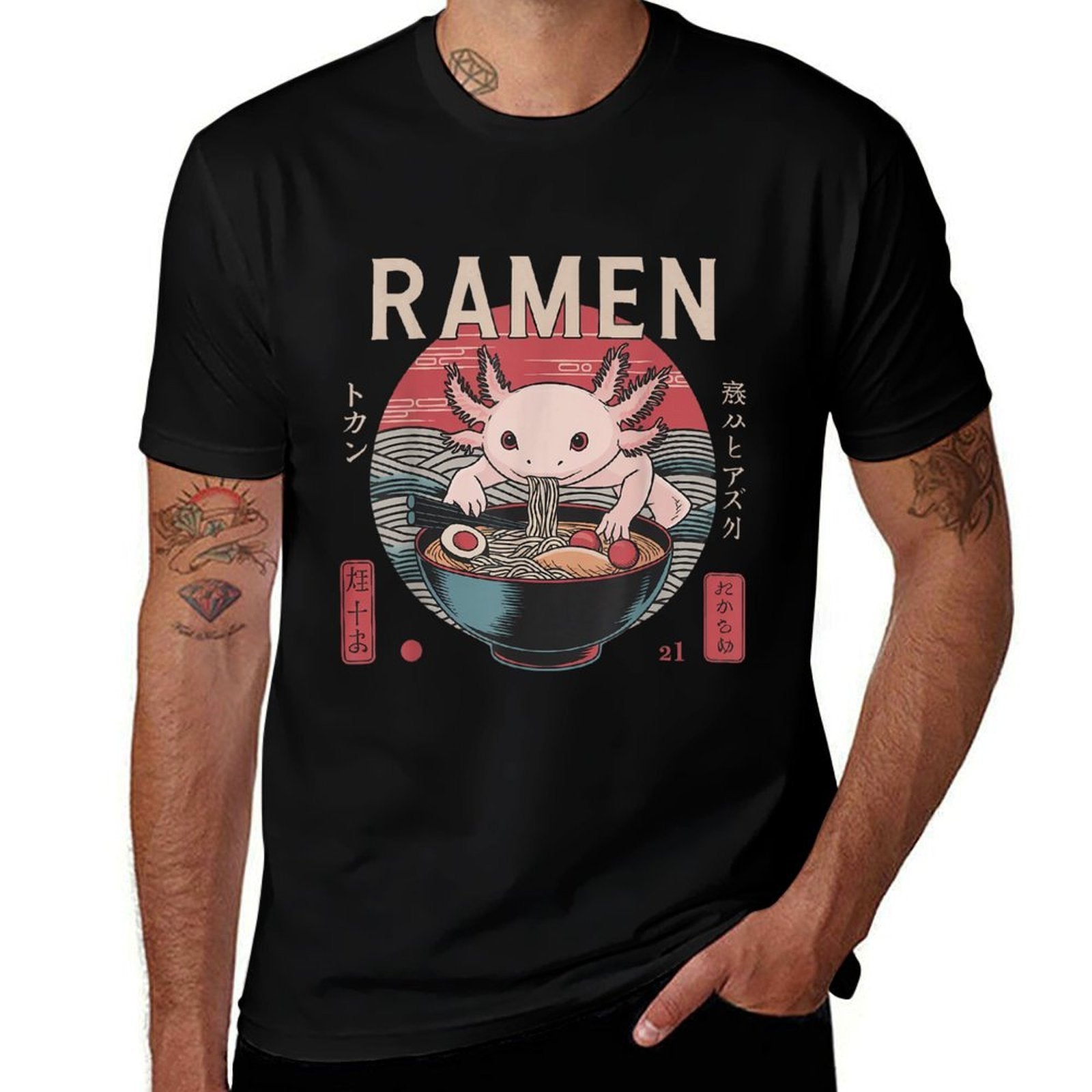 Anime Axolotl Manga Kawaii Otaku Neko Japanese Ramen Axolotl  Odor-resistant T-Shirt