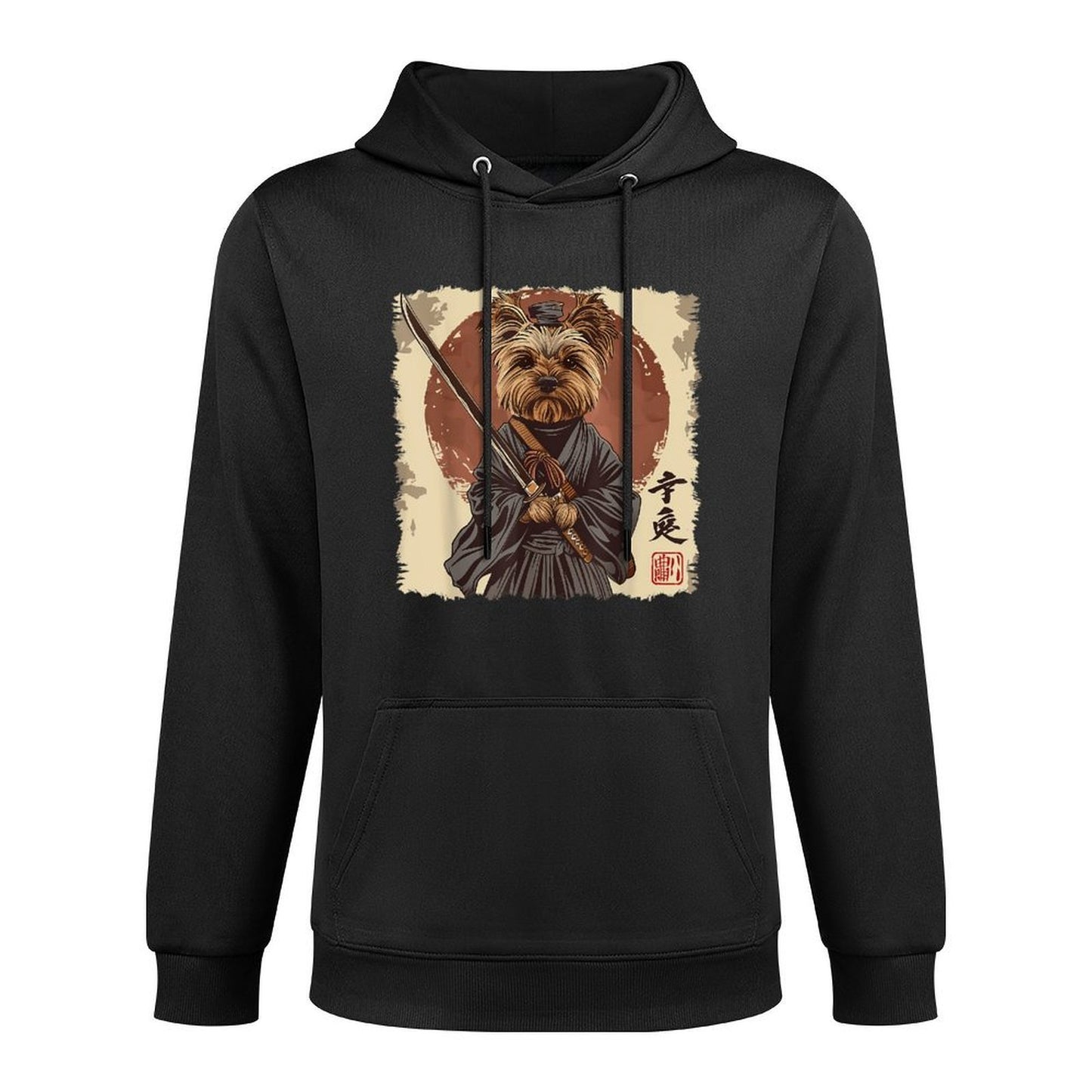Yorkshire Terrier Yorkie Dog Japanese Art Samurai Ukiyo-e Colorfast Hoodie