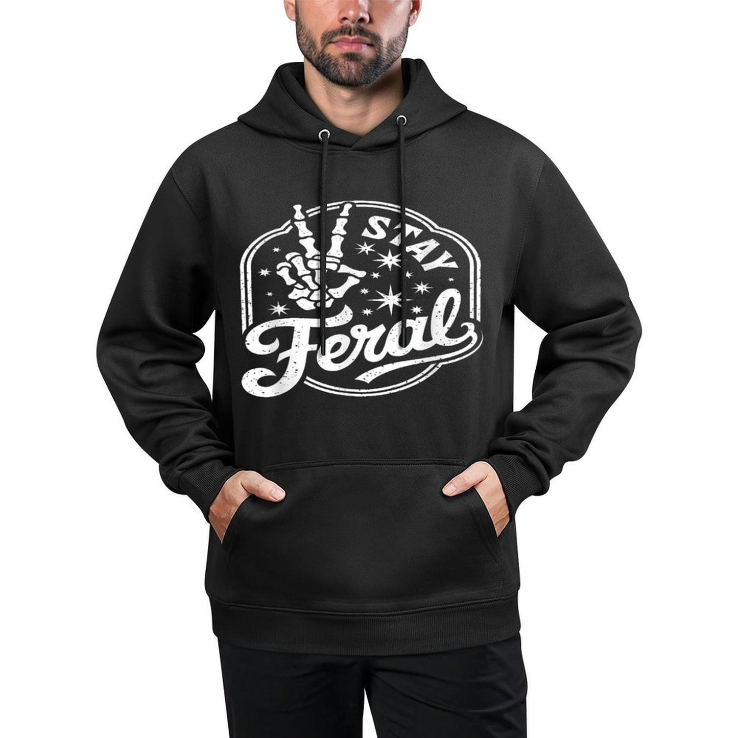 Stay Feral Pilling-Resistant Hoodie