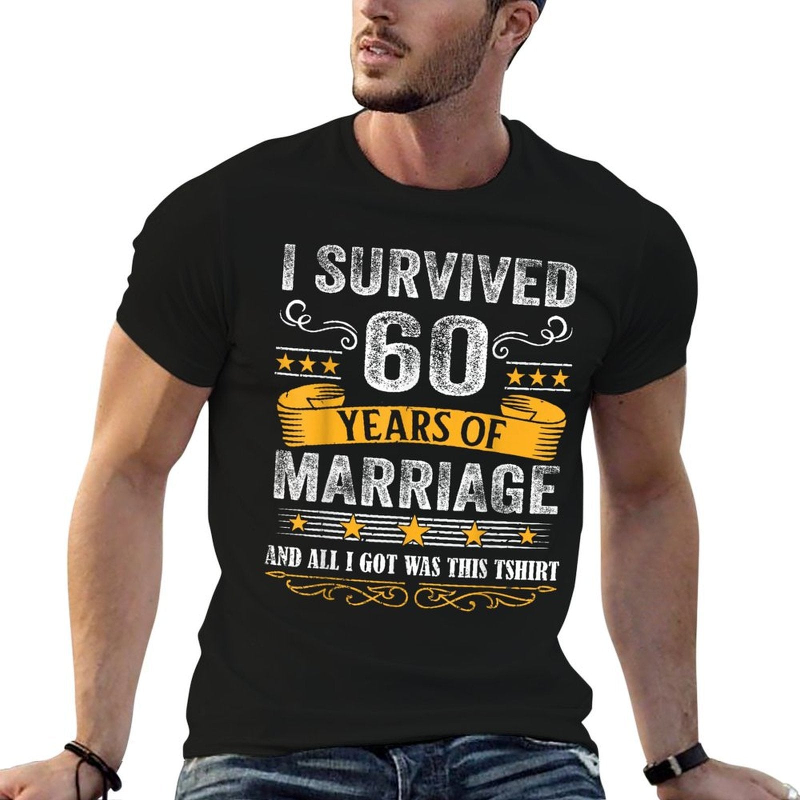 60th Wedding Anniversary Shirt Couples Husband Wife 60 Years Comfortable T-Shirt