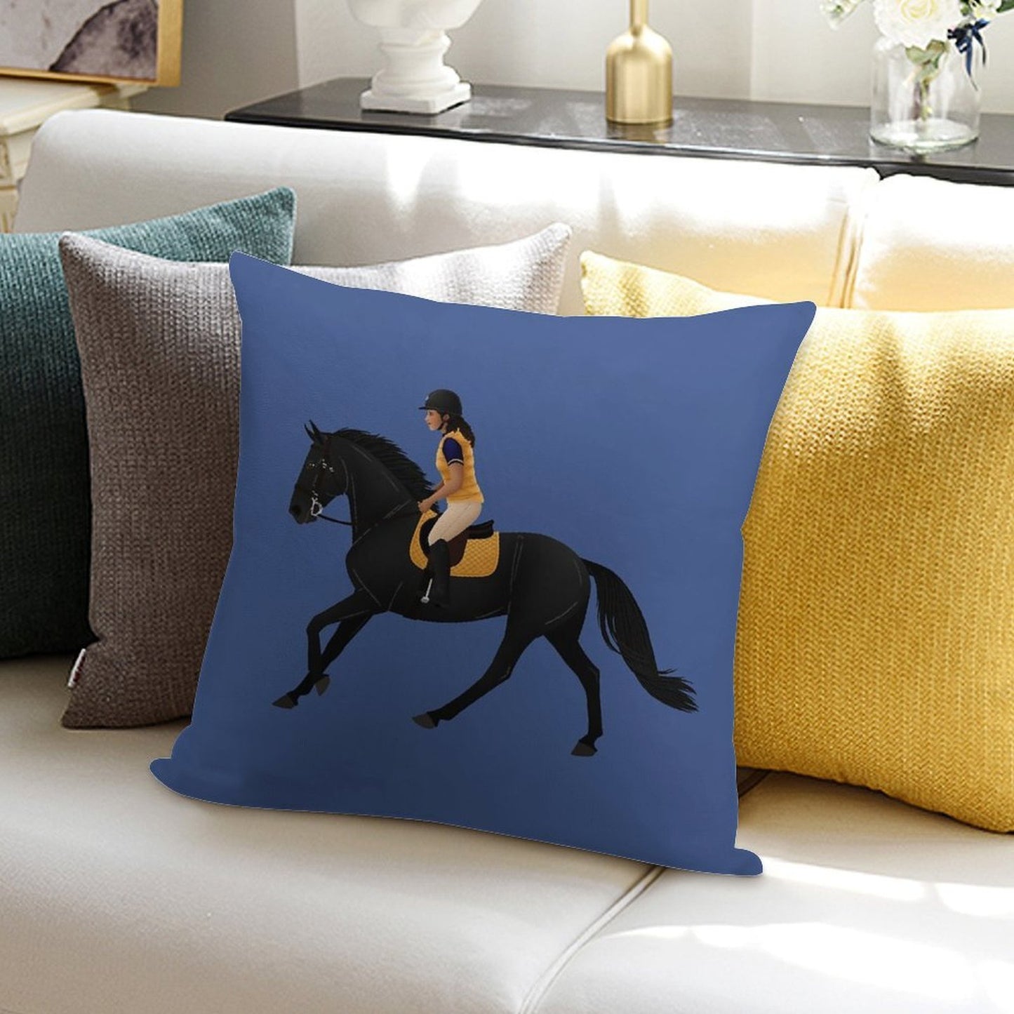 Zoe And Raven from Free Rein - Equine Rampaige Soft Warmth Comfort Throw Pillow