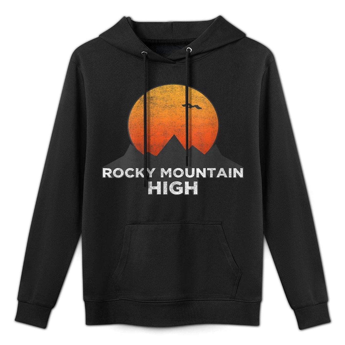 Womens Trendy Rocky Mountain High Sunset Cotton-Polyester Blend Hoodie