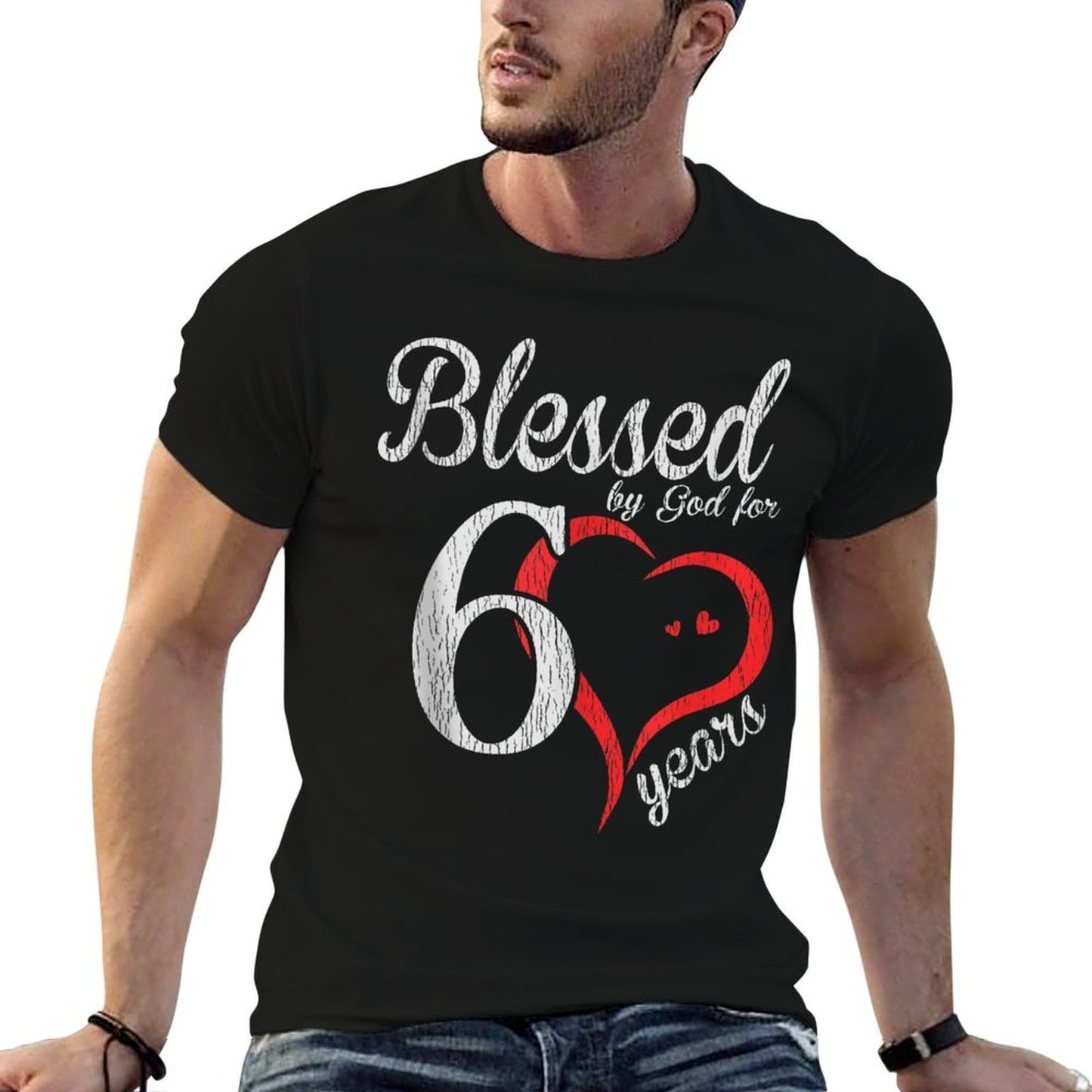 Vintage 60th Years Old Blessed By God - Happy 60th Birthday  Odor-resistant T-Shirt