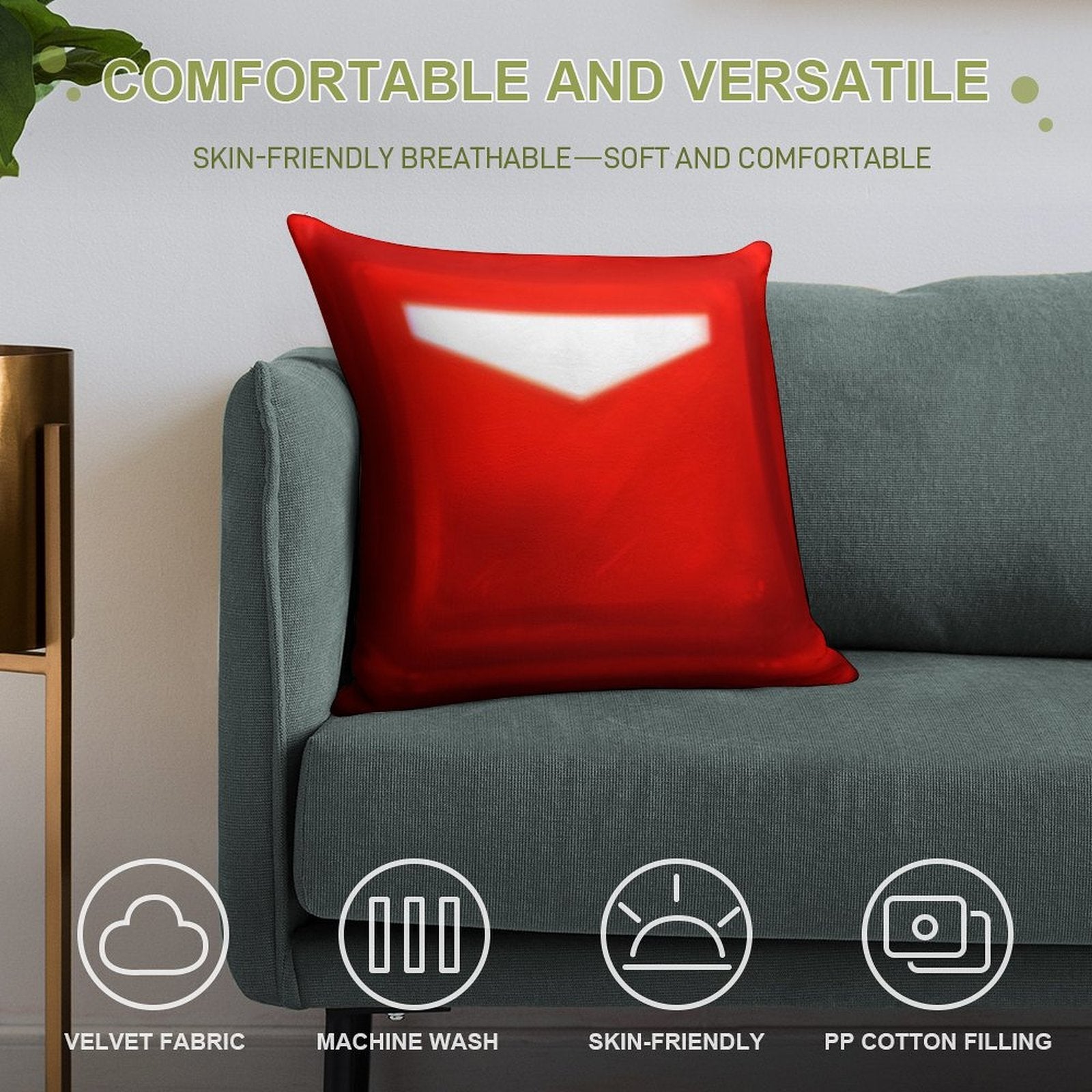 Beat Saber - Crimson Red Cube Block Soft Style Accent Throw Pillow