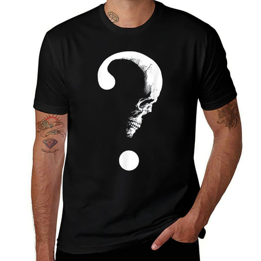 Skull Question Mark Shape Meme Skeleton Unique Skull Lovers  Slim-fit Cut T-Shirt