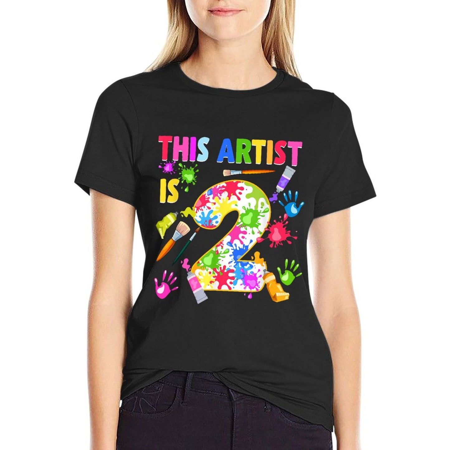 This Artist Is 2 Year Old Birthday 2nd Painting Art Party  Versatile T-Shirt