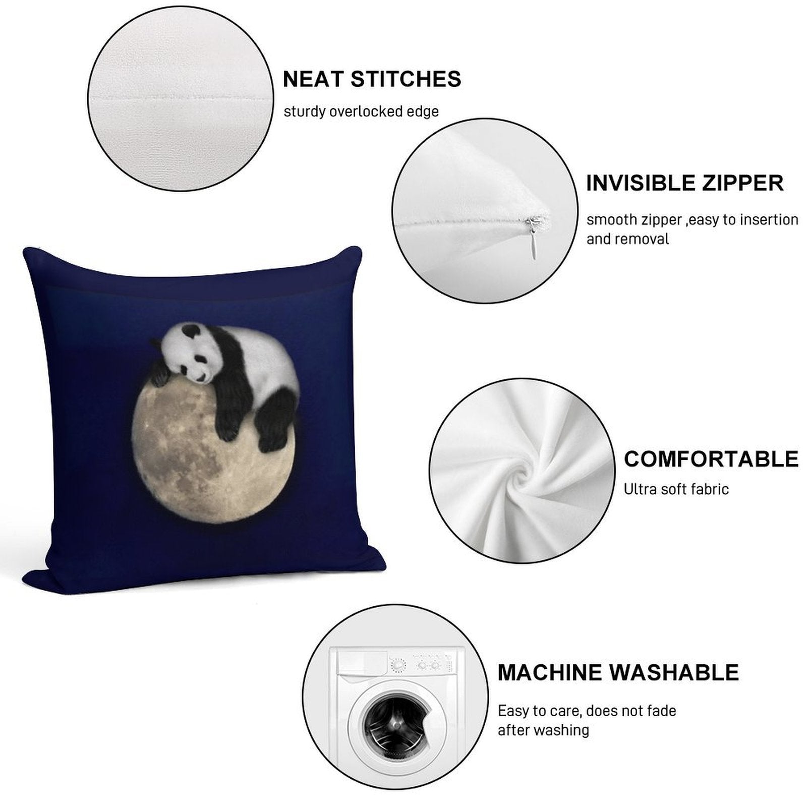 Sleeping on The Moon Soft Anti-Pilling Throw Pillow