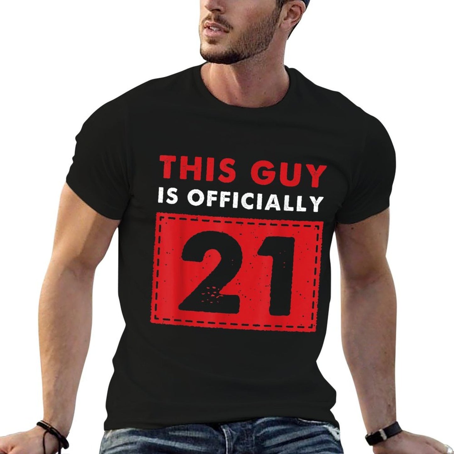 This Guy Is Officially 21 Years Old Funny 21st Birthday  Graphic-printed T-Shirt