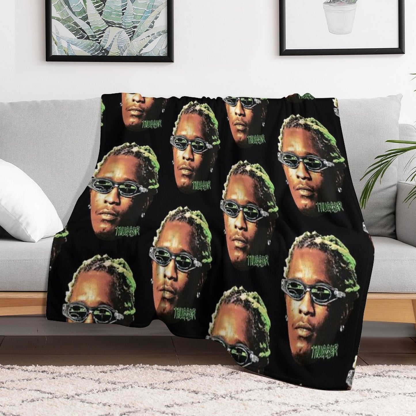 Young Thug Rapper Vintage Quick-dry Throw Blanket
