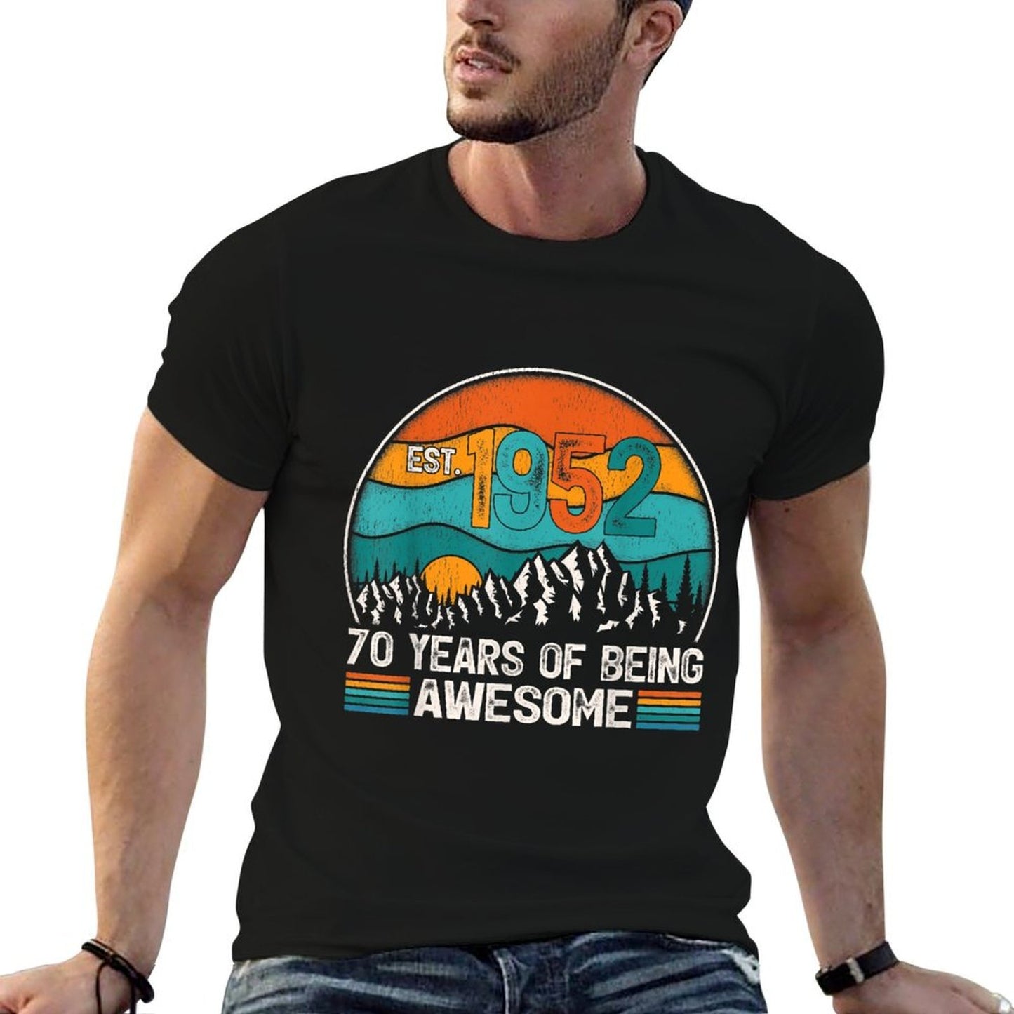 Vintage Est. 1952 70 Years Of Being Awesome 70th Birthday  Easy-care T-Shirt