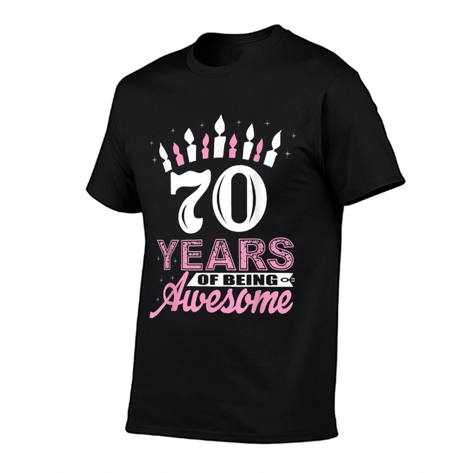 70 Years Old 70th Birthdays For Women - Candle Gift  Wrinkle-resistant T-Shirt