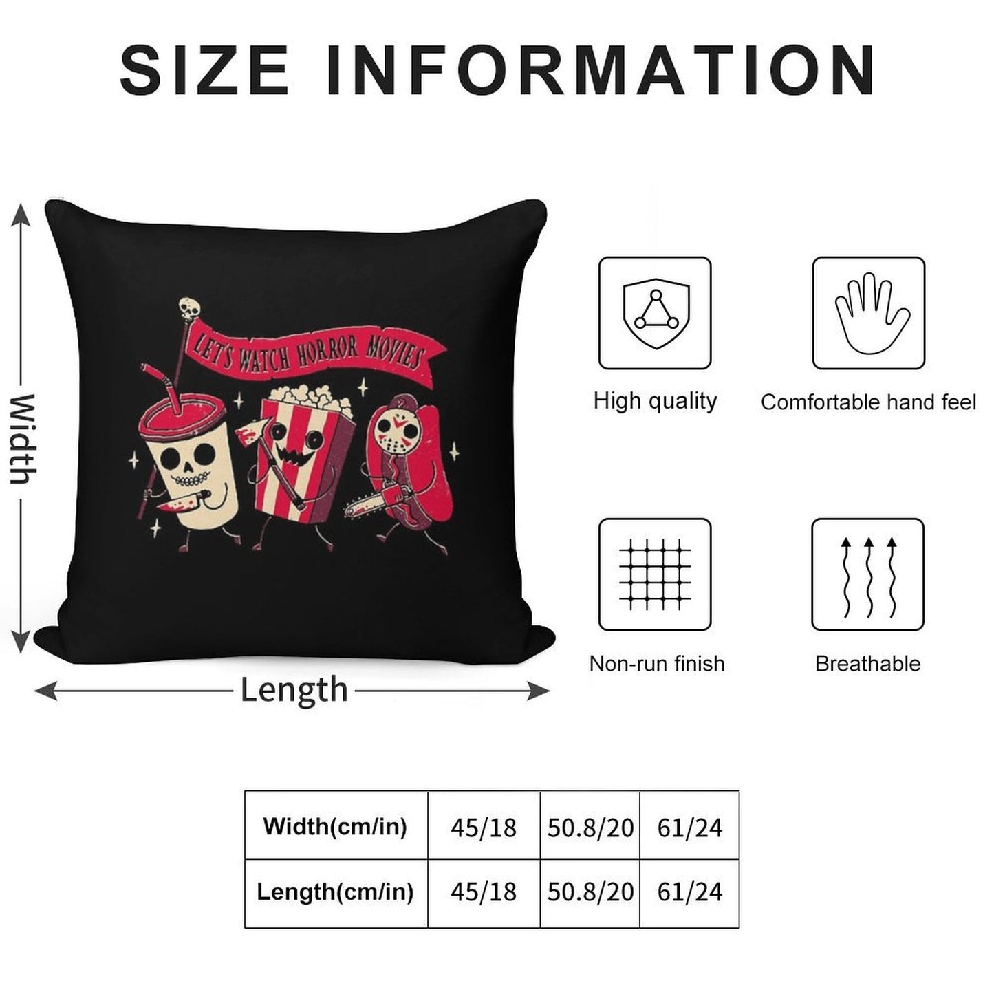 Midnight Movie Soft Washable Throw Pillow