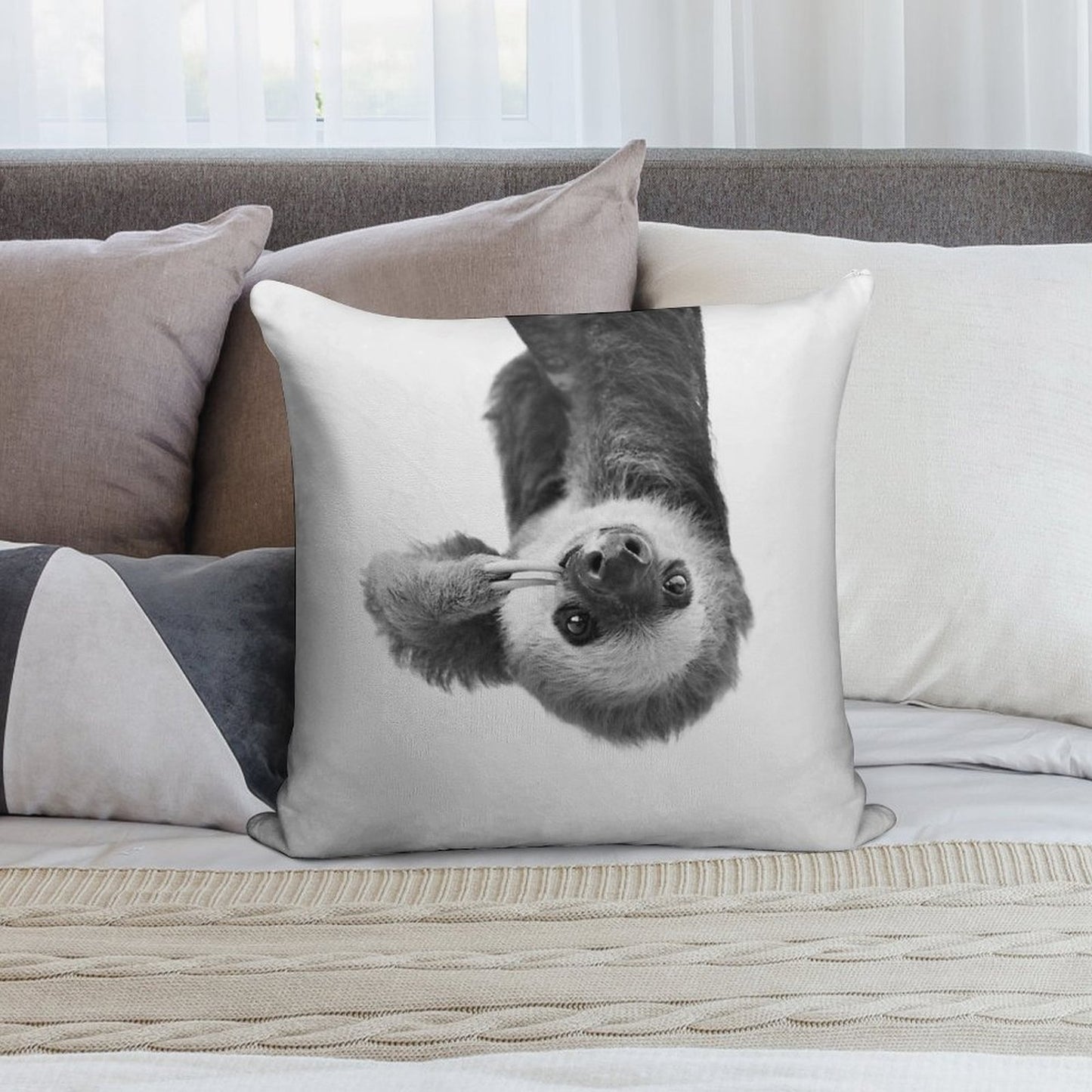 Sloth Soft Durable Construction Throw Pillow