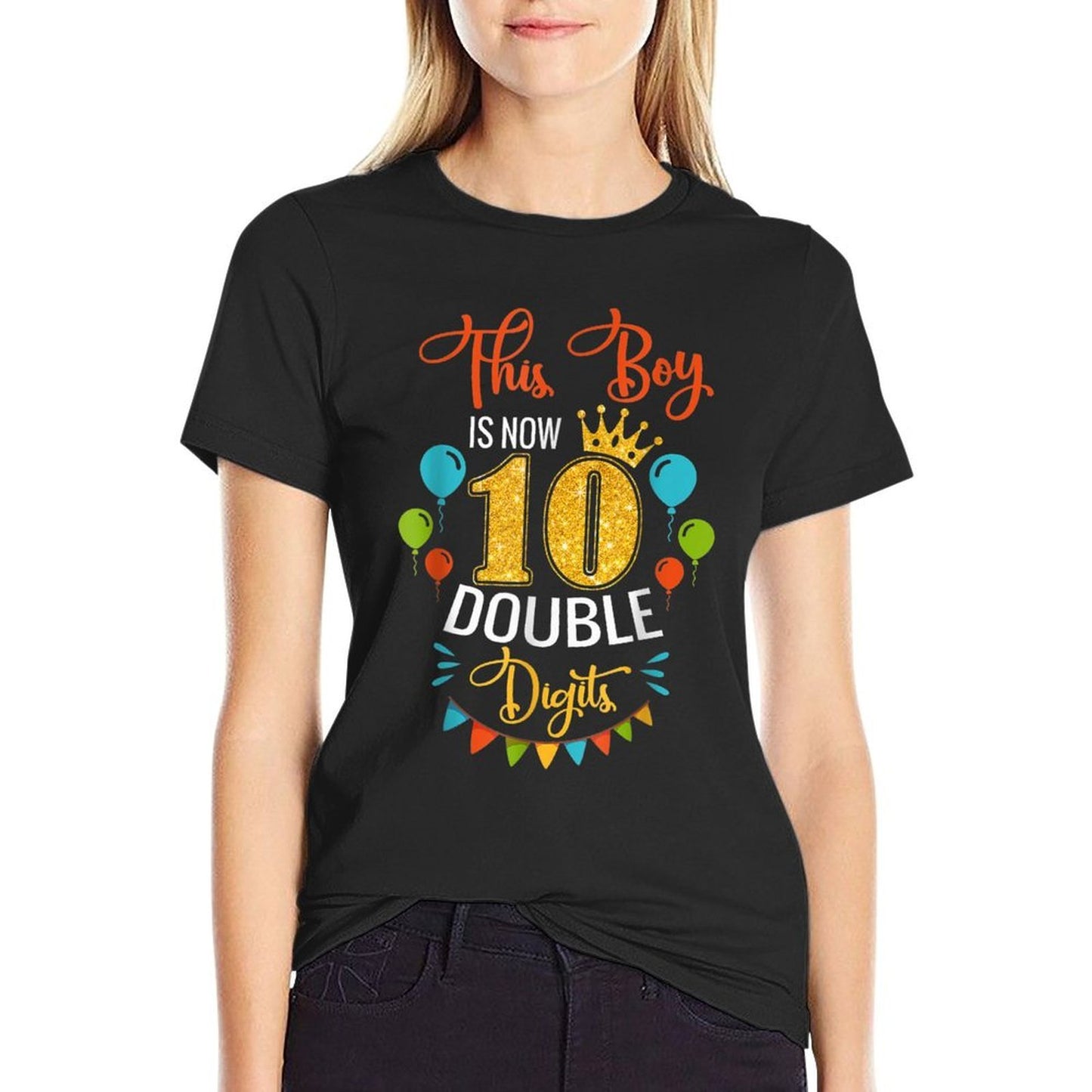 This Boy Is Now Double Digits Birthday Boy 10 Year Old  Lightweight T-Shirt