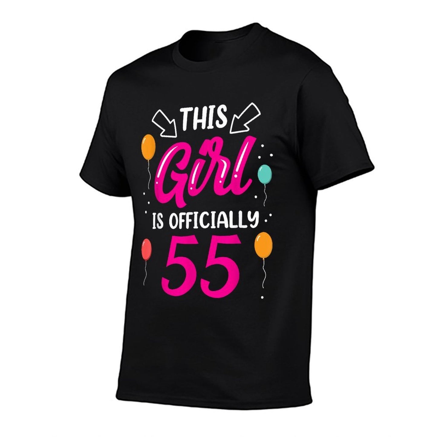 This Girl Is Officially 55 Girls Years Old Birthday Age  Moisture-wicking T-Shirt