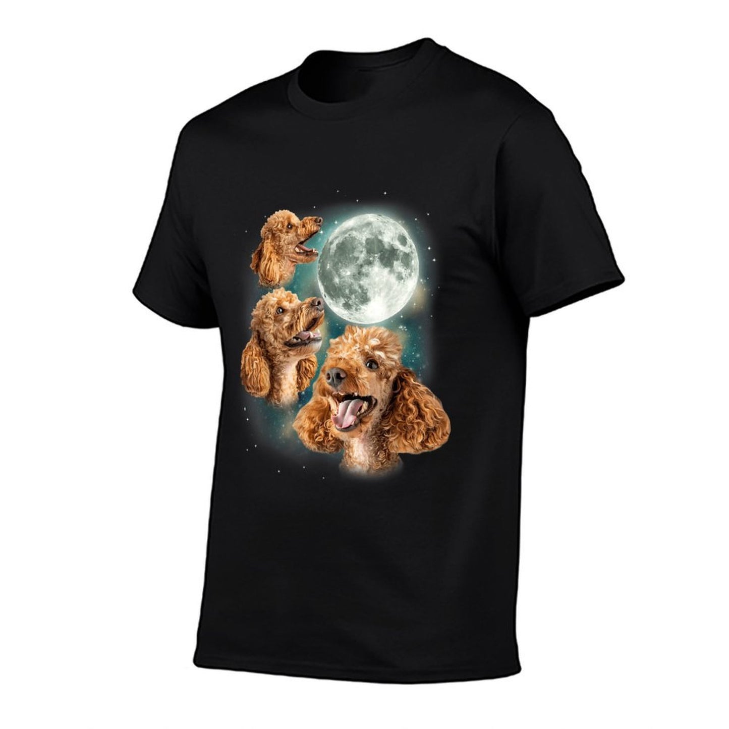 Three Poodle Moon  3 Curly Canines Howling Weird Funny Meme  Trendy Pattern T-Shirt