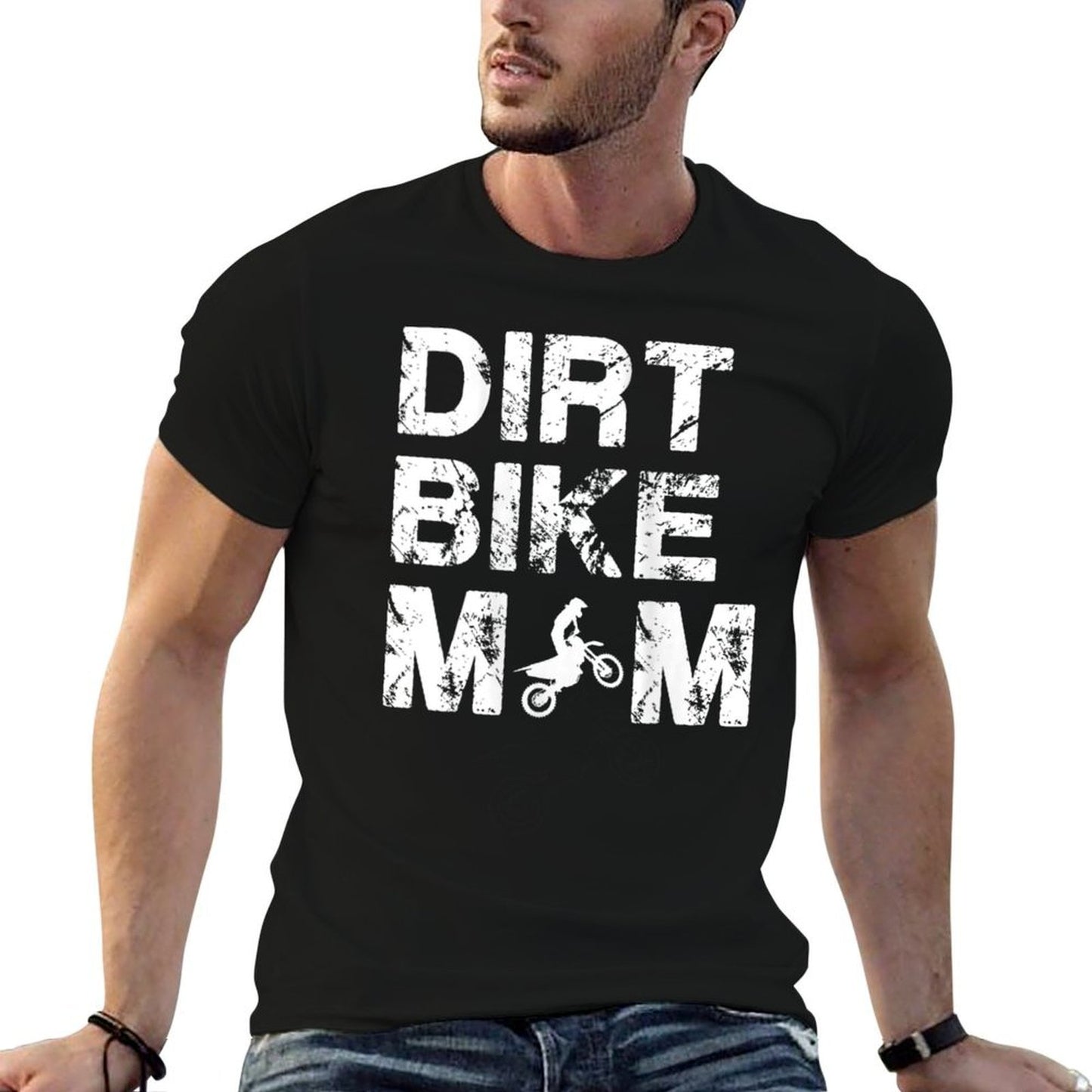 Womens Dirt Bike Mom Mothers Day Dirtbike Motocross Gift Trendy Pattern T-Shirt