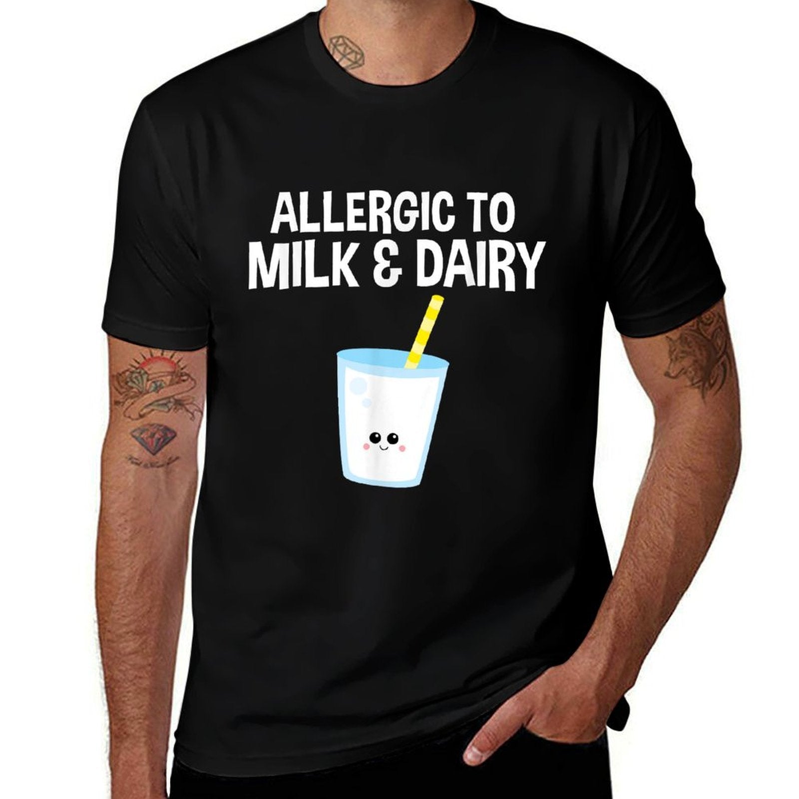 Allergic to Milk And Dairy Food Allergy Awareness  Quick-drying T-Shirt