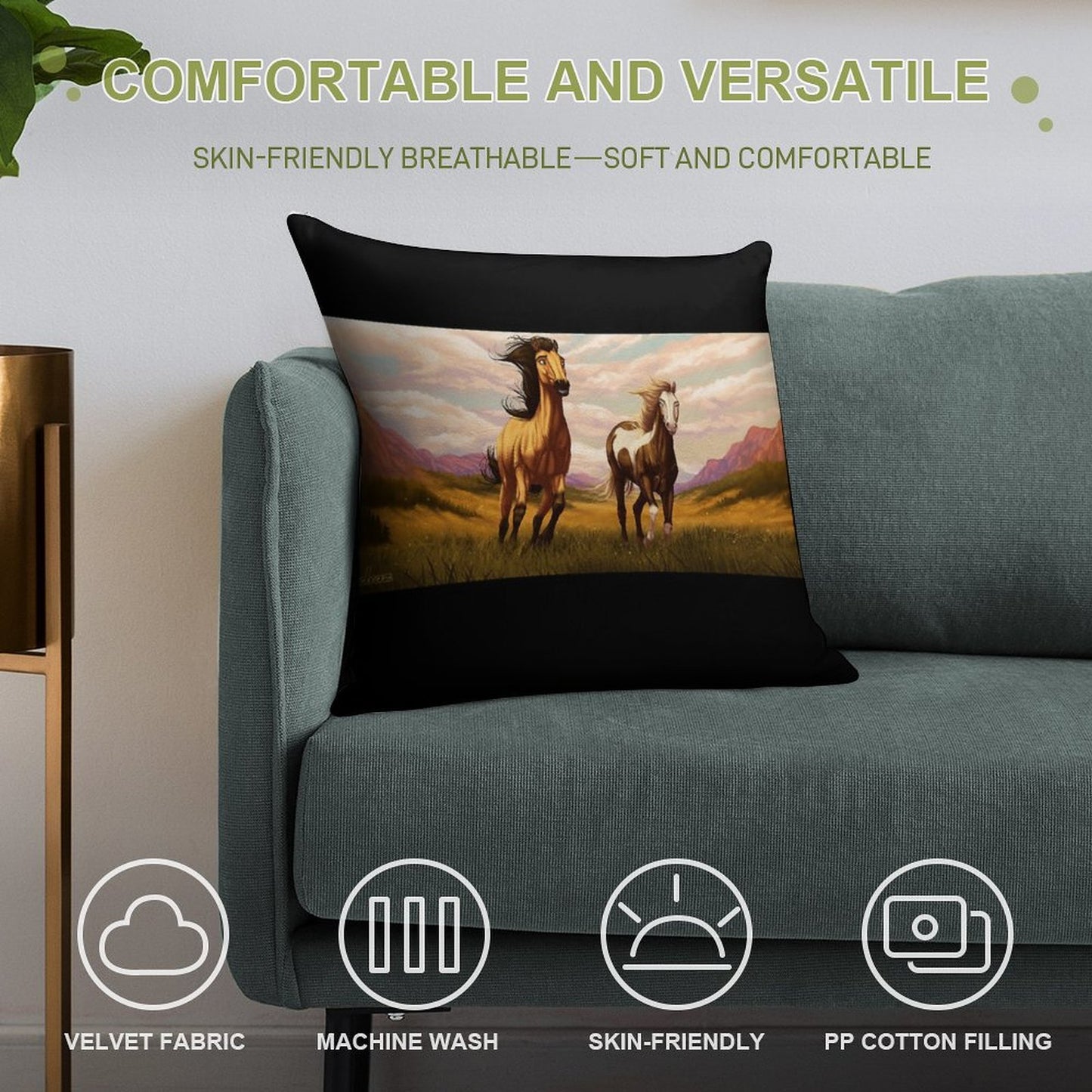 Spirit Stallion of The Cimarron Soft Style Accent Throw Pillow
