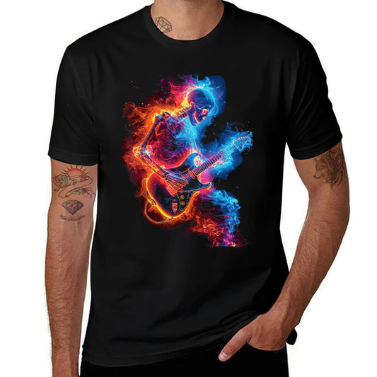 Skeleton Playing Guitar ,Rock Star Shredding Guitar  Slim-fit Cut T-Shirt