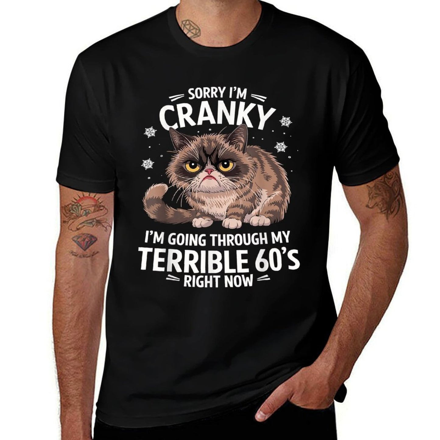Sorry I'm Cranky I'm Going Through My Terrible 60's Cat Slim-fit Cut T-Shirt