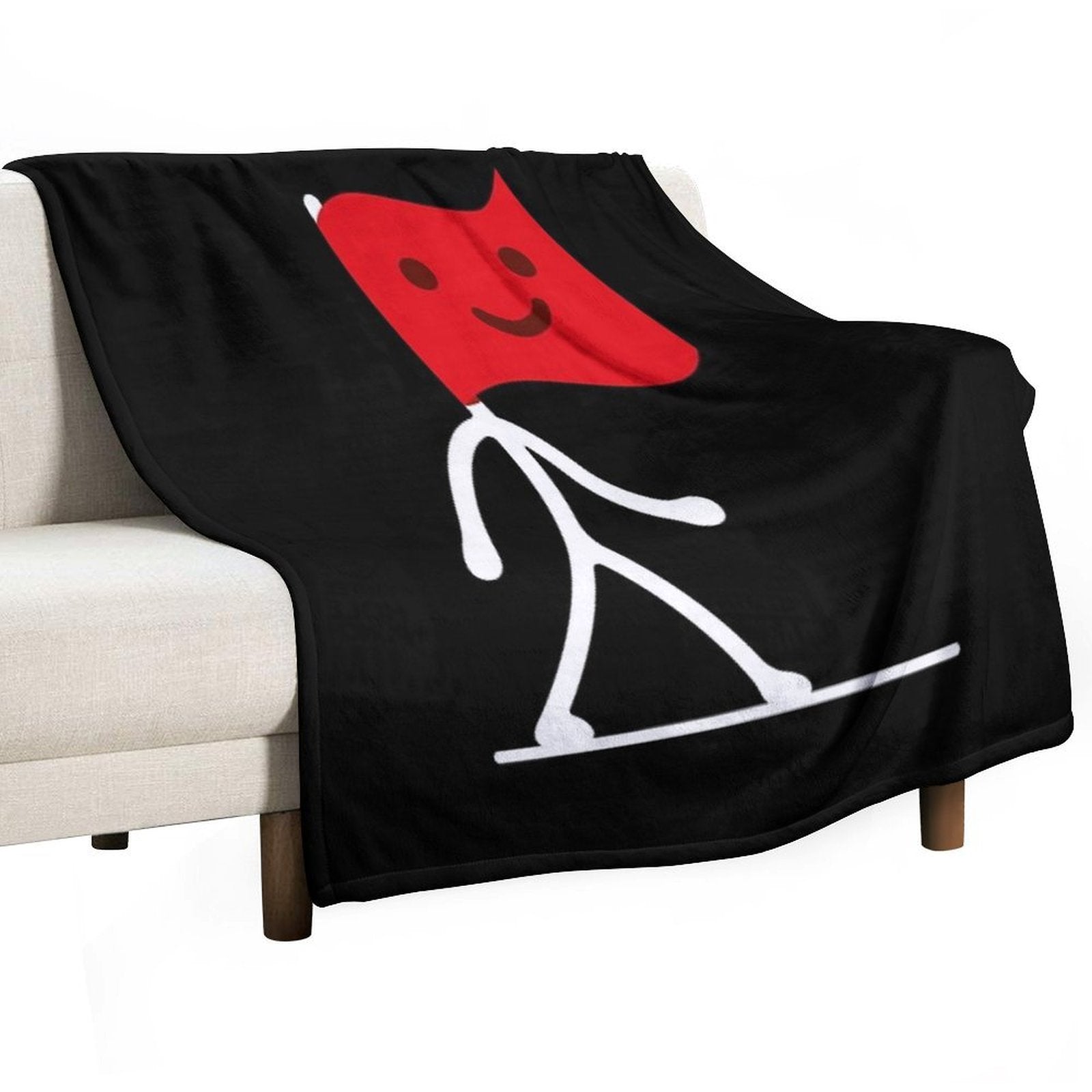 Walking Red Flag Velvety-soft Throw Blanket