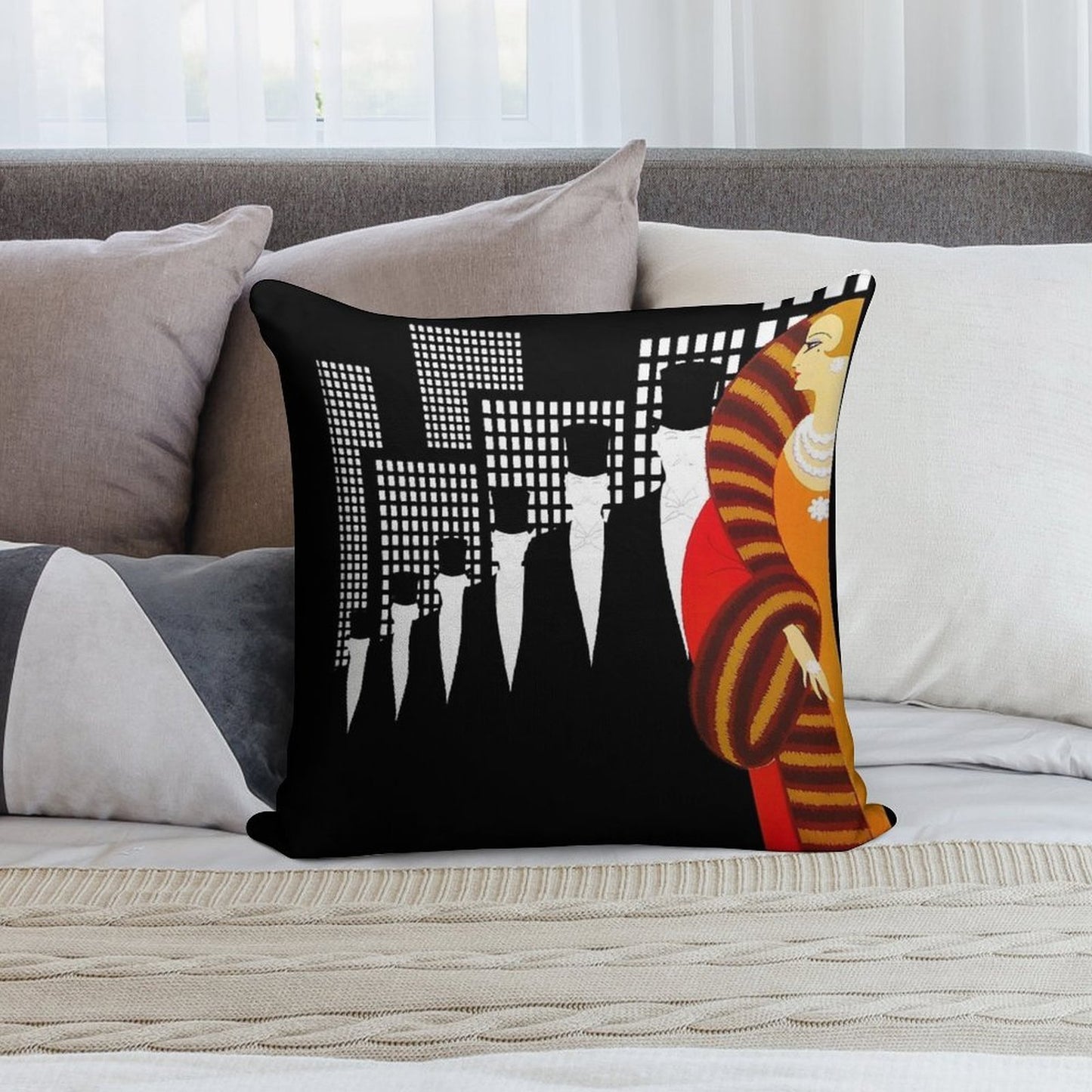 Sophisticated Art Deco Cosmopolitan Fashion Art Soft Ultra-Soft Texture Throw Pillow