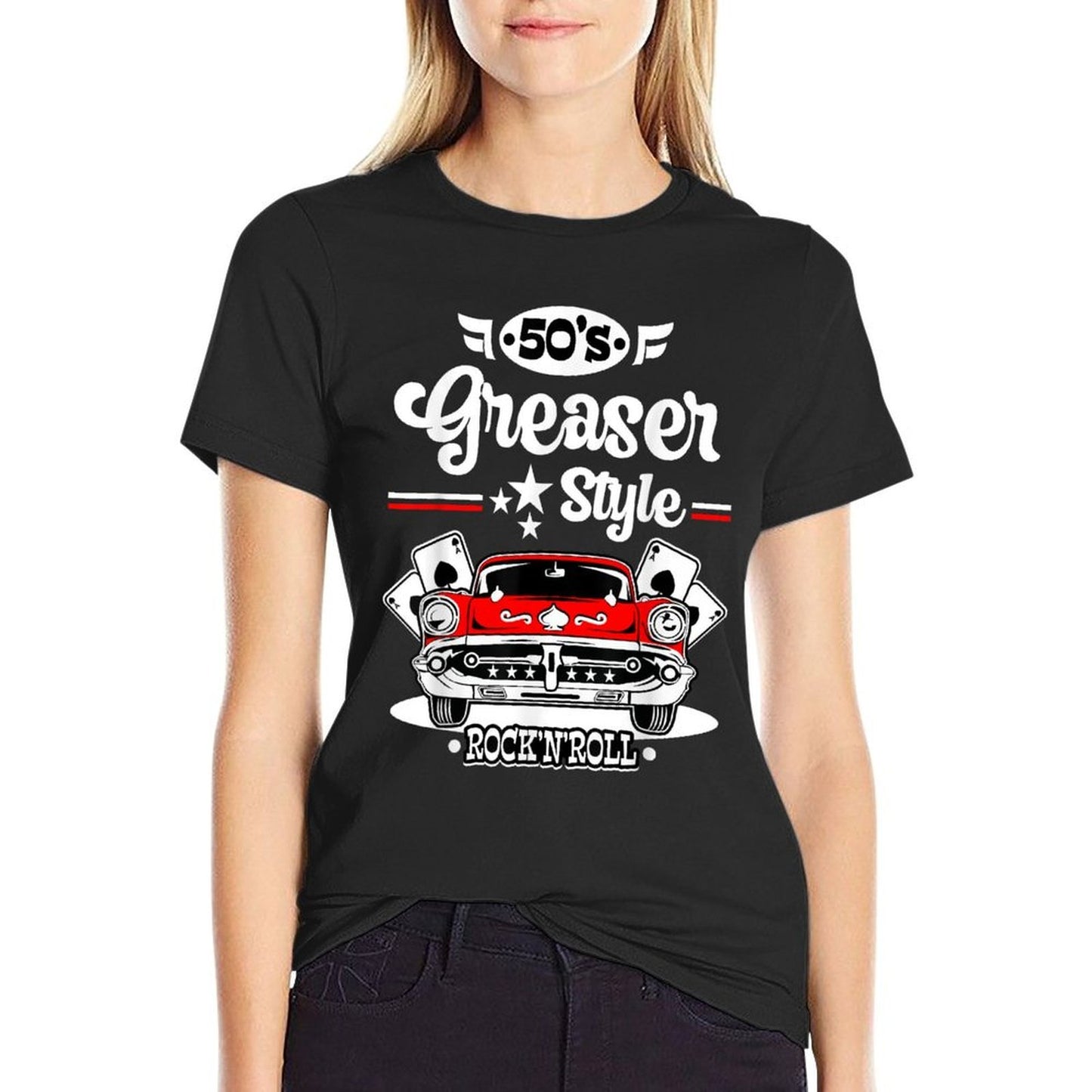 1950s Rockabilly 50s Greaser Sock Hop Costume Rock And Roll Easy-care T-Shirt