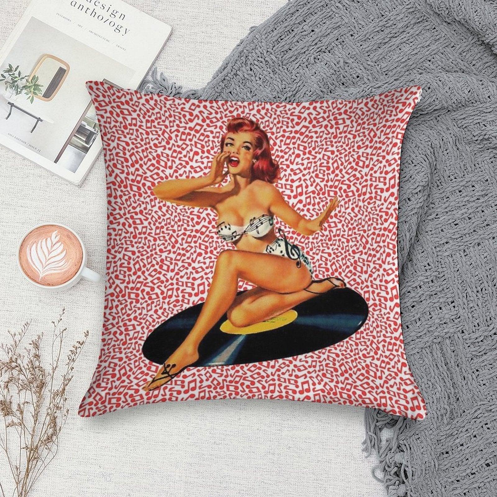 Rockabilly Goddess Soft Warmth Comfort Throw Pillow