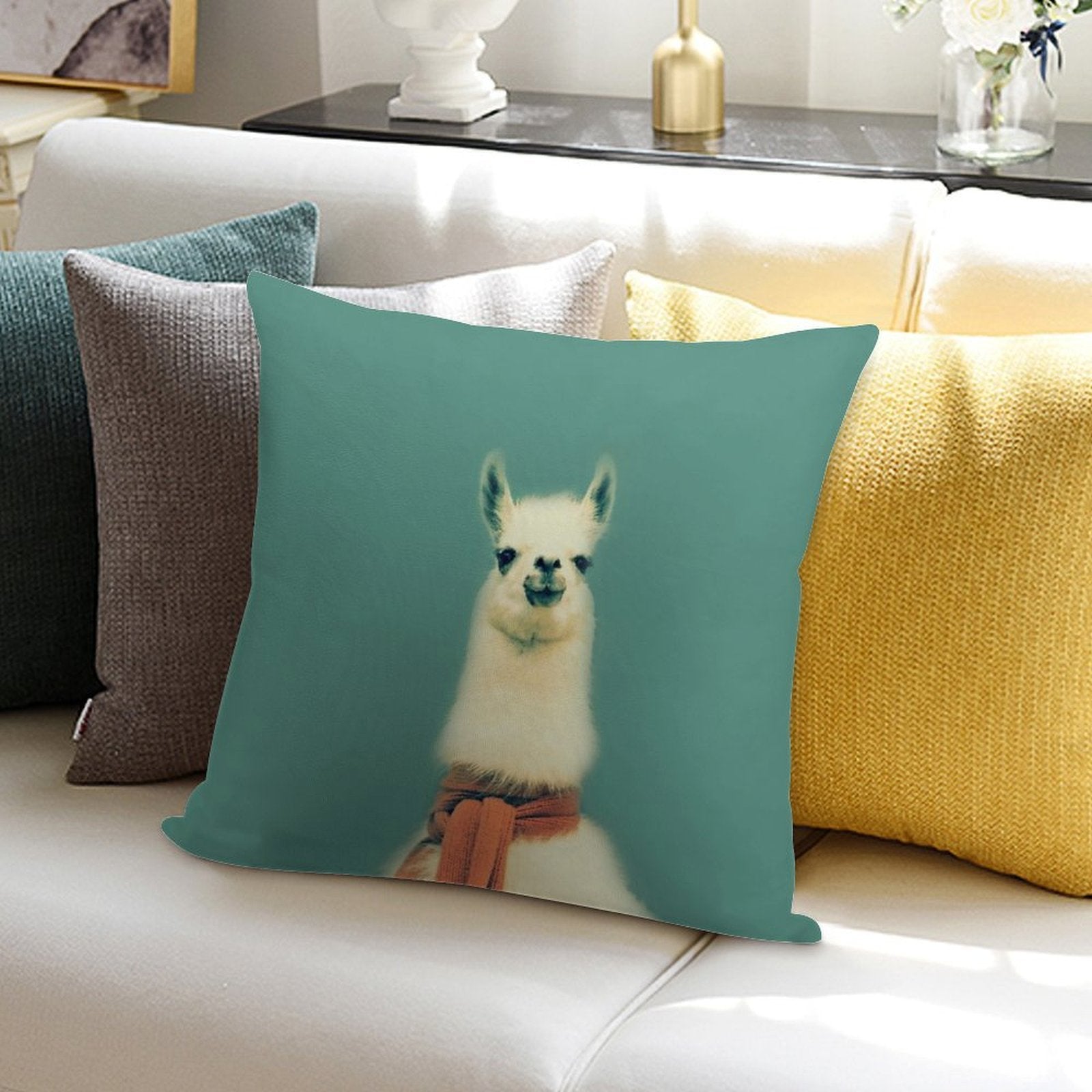 Llama Soft Style Accent Throw Pillow