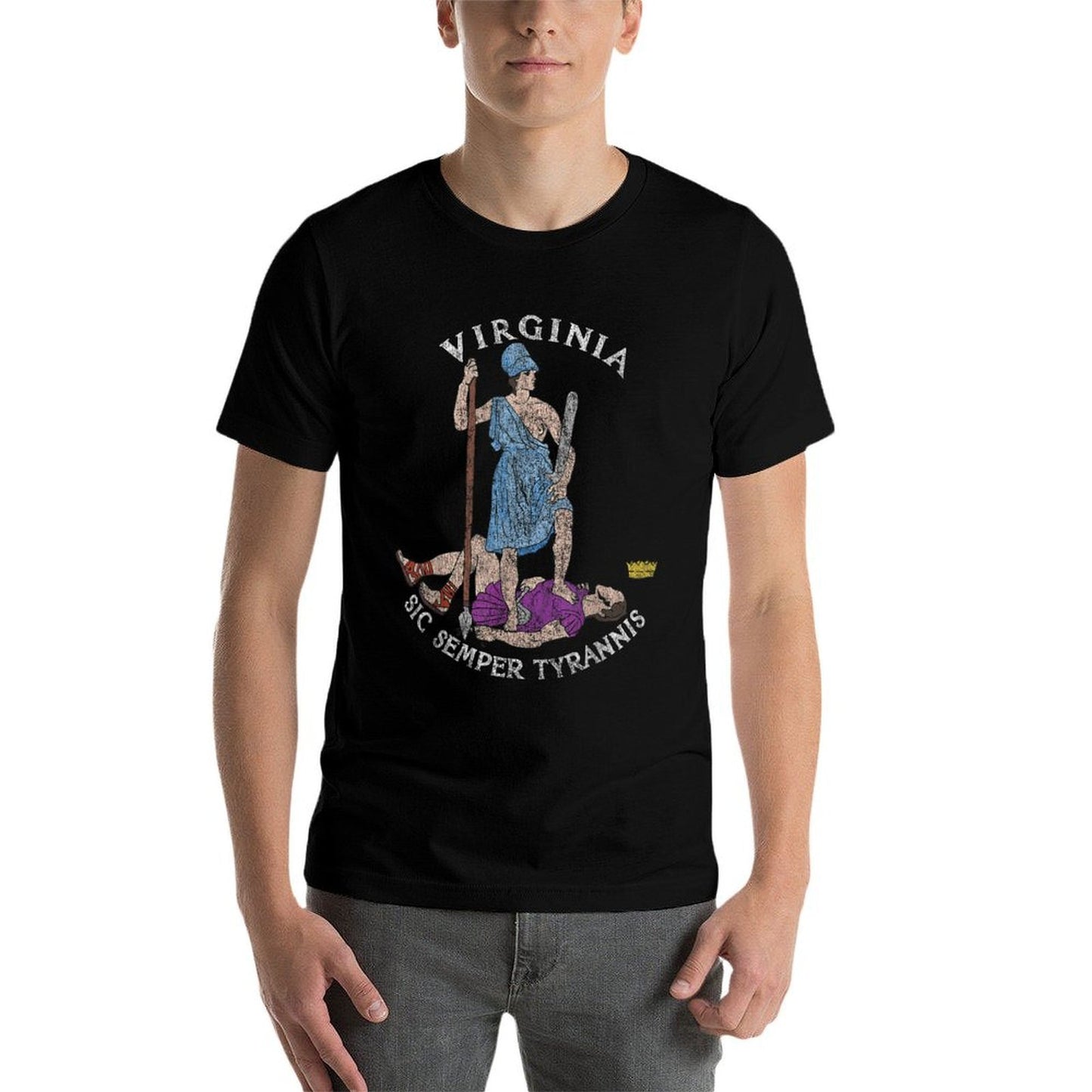 Vintage Seal of Virginia Sic Semper Tyrannis High-quality Stitching T-Shirt
