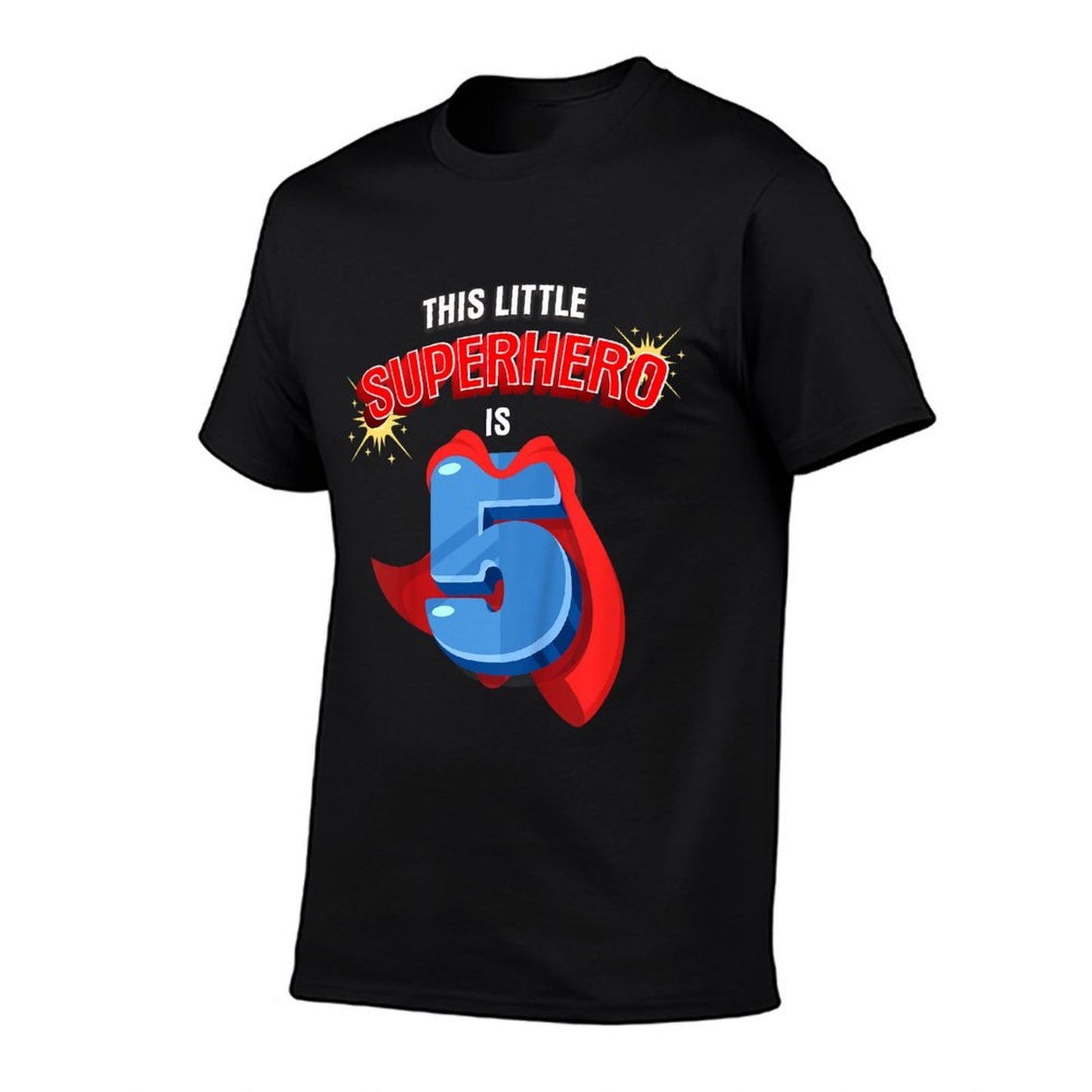 This Little Superhero Is 5 Birthday Superhero 5 Year Old Boy  Oversized Silhouette T-Shirt