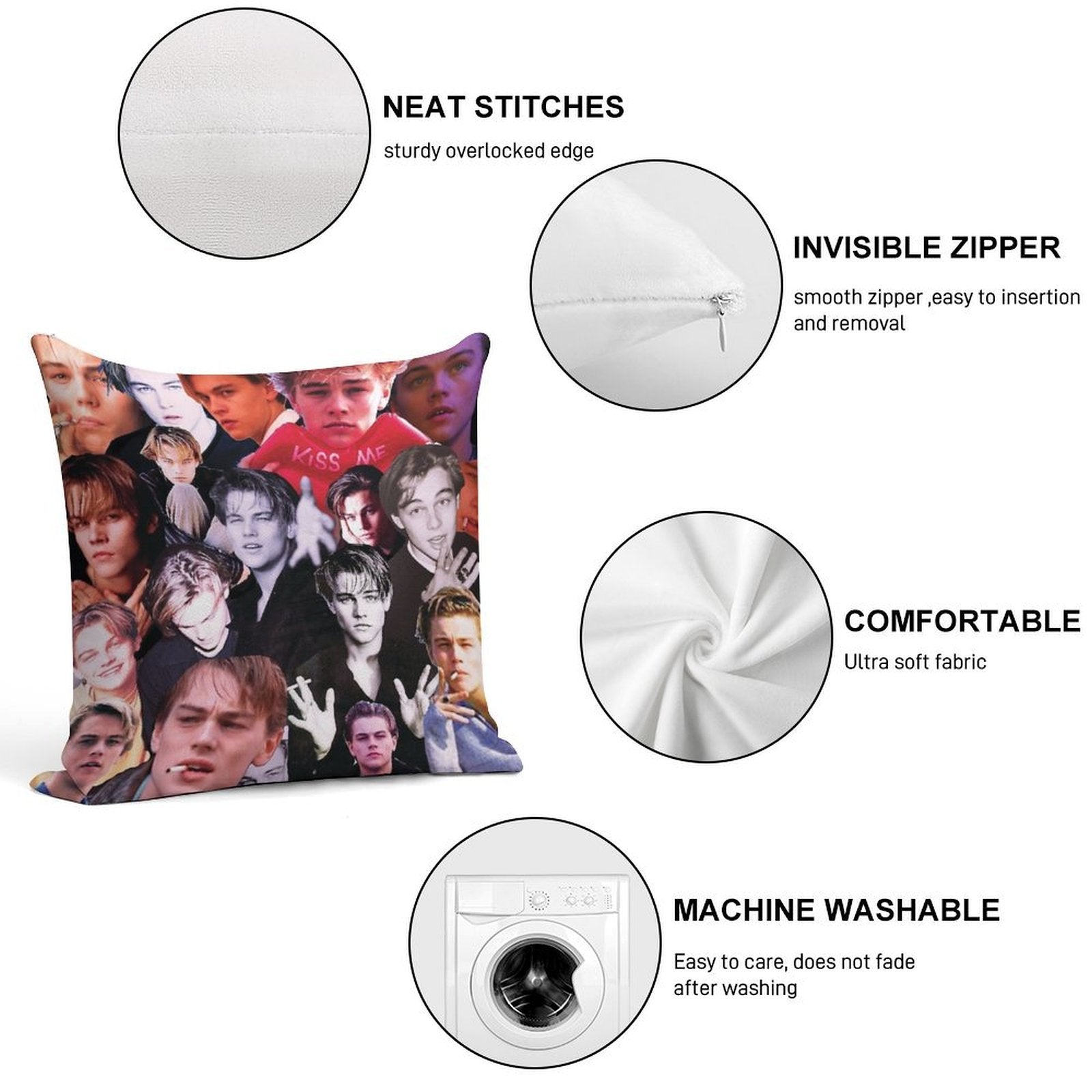 90s Dreamboat Soft Hidden Zipper Throw Pillow
