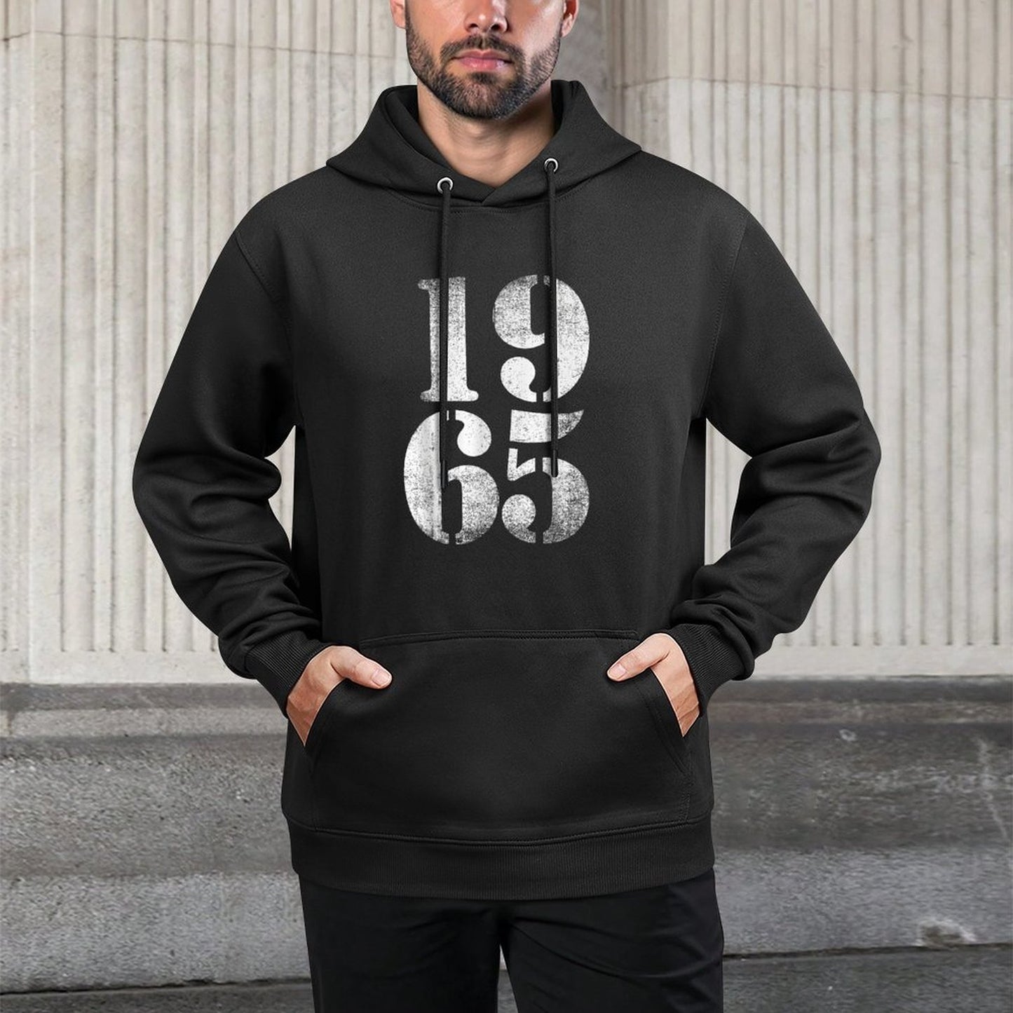 1965 Birth Year, Vintage Distressed Retro Birthday Casual Wear Hoodie
