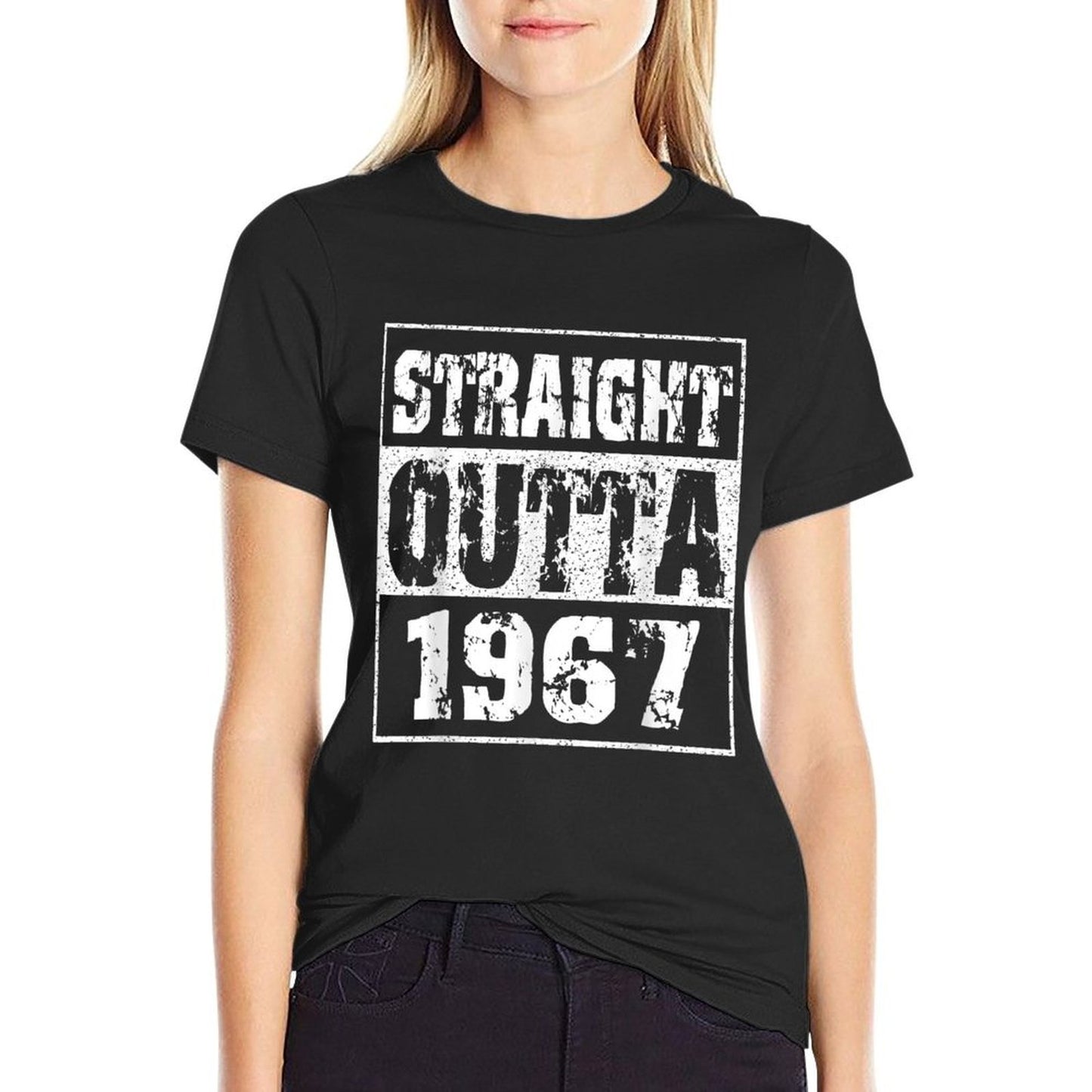 Straight Outta 1967 Funny Gangster 50th Birthday Fade-proof Color T-Shirt