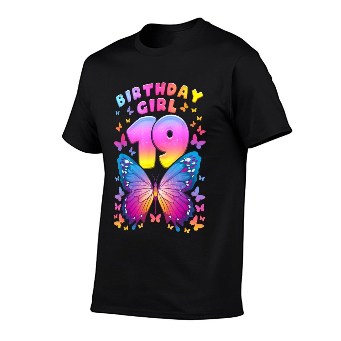 19th Birthday, Girl 19 Years, Butterfly, Number 19 Eco-friendly Material T-Shirt