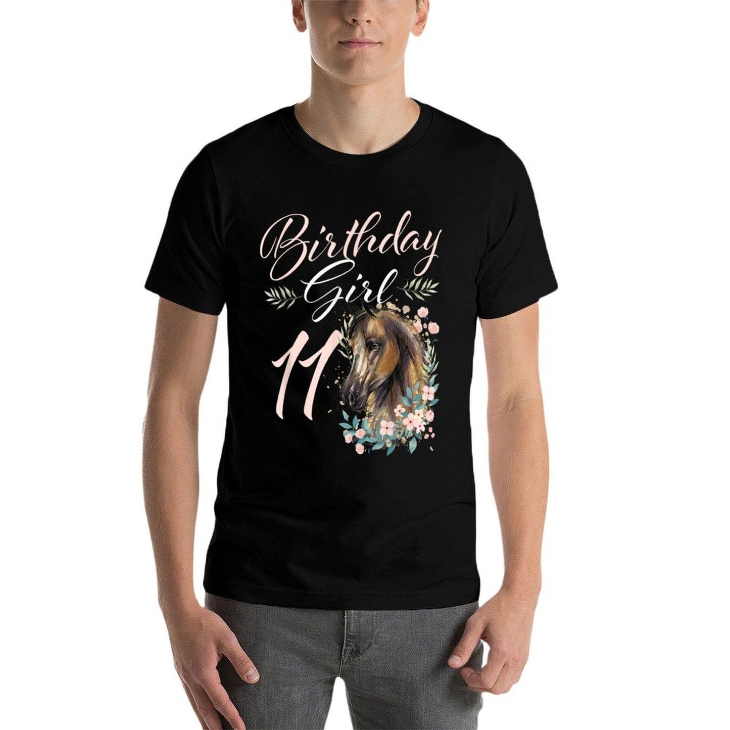 11th Birthday Girl Horse Lover 11 Years Old Bday Slim-fit Cut T-Shirt