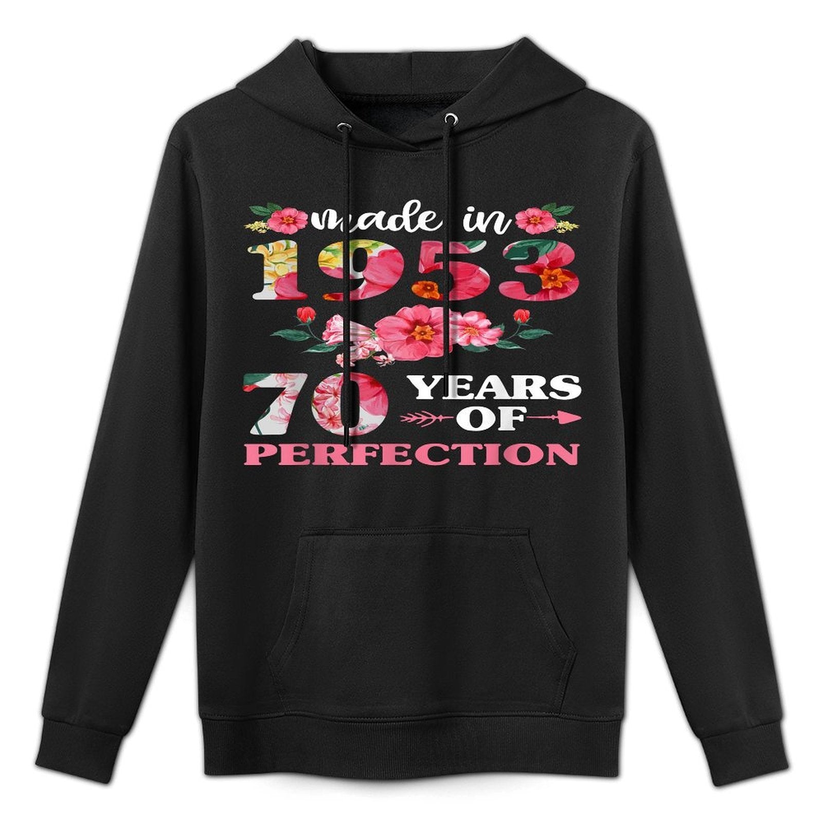 70th Birthdays For Women, Floral Made In 1953 Relaxed Fit Hoodie