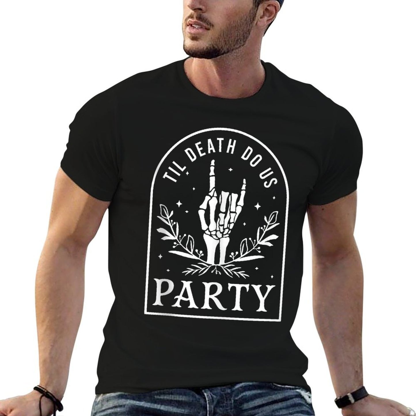 Til Death Do Us Party Retro Halloween Bachelorette Matching  Eco-friendly Material T-Shirt
