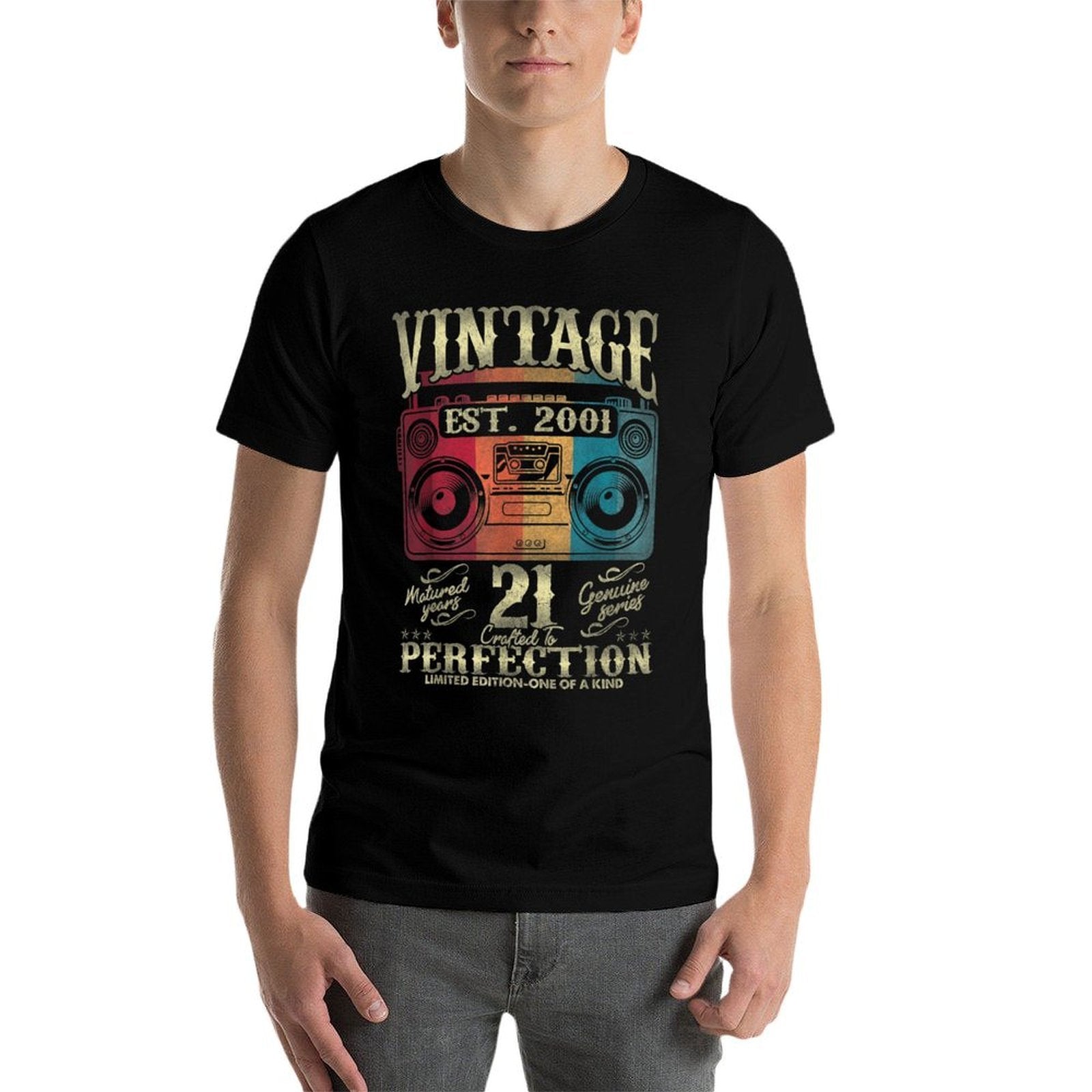 Vintage 2001 Limited Edition 2001 21 Years Old 21st Birthday  Relaxed-fit T-Shirt