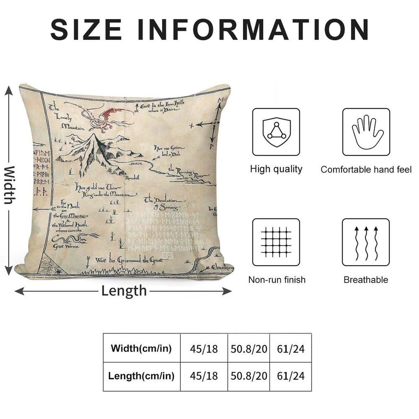 The Map of Live Soft Reinforced Edging Throw Pillow