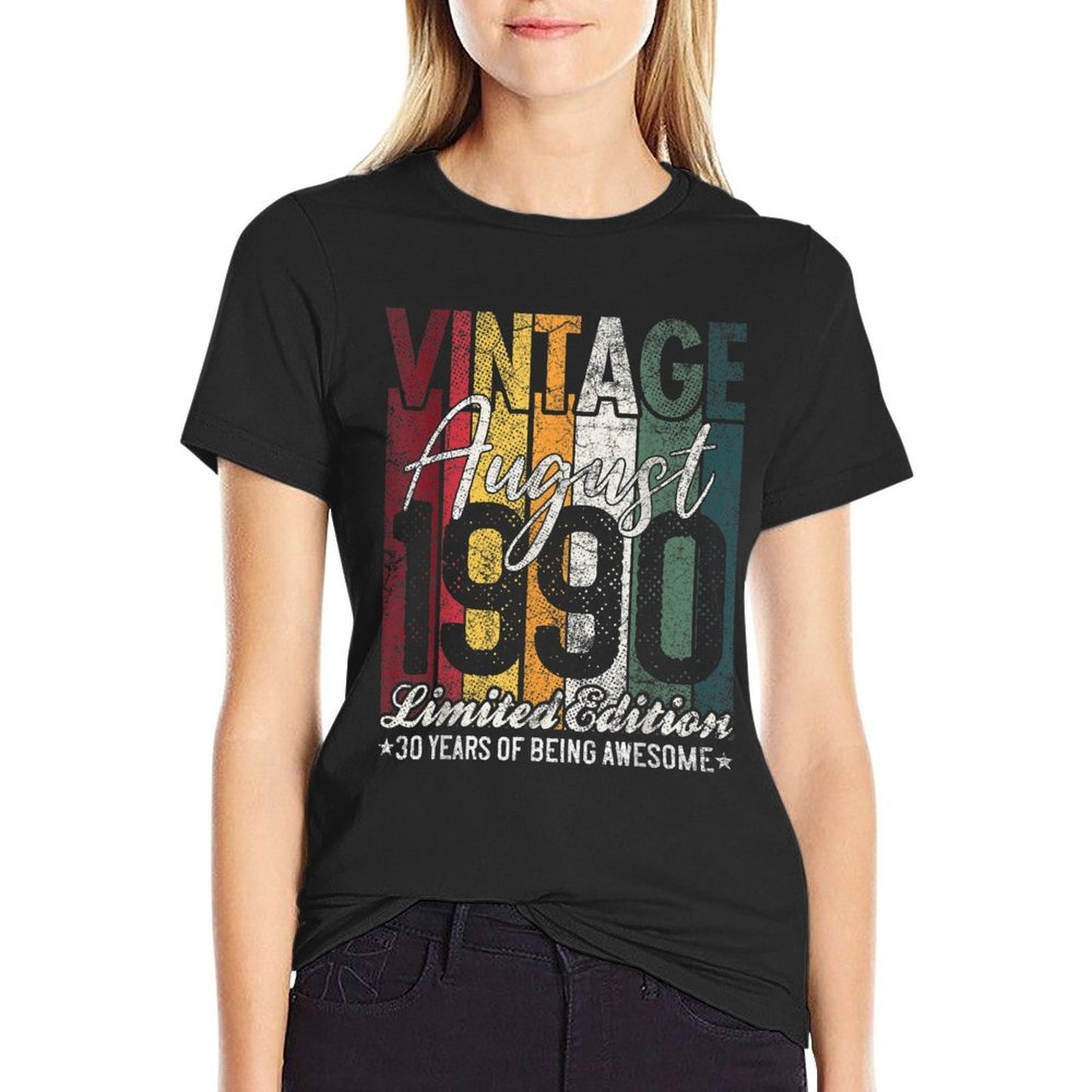 Vintage August 1990 30 Years of Being Awesome 30th Birthday  Durable T-Shirt