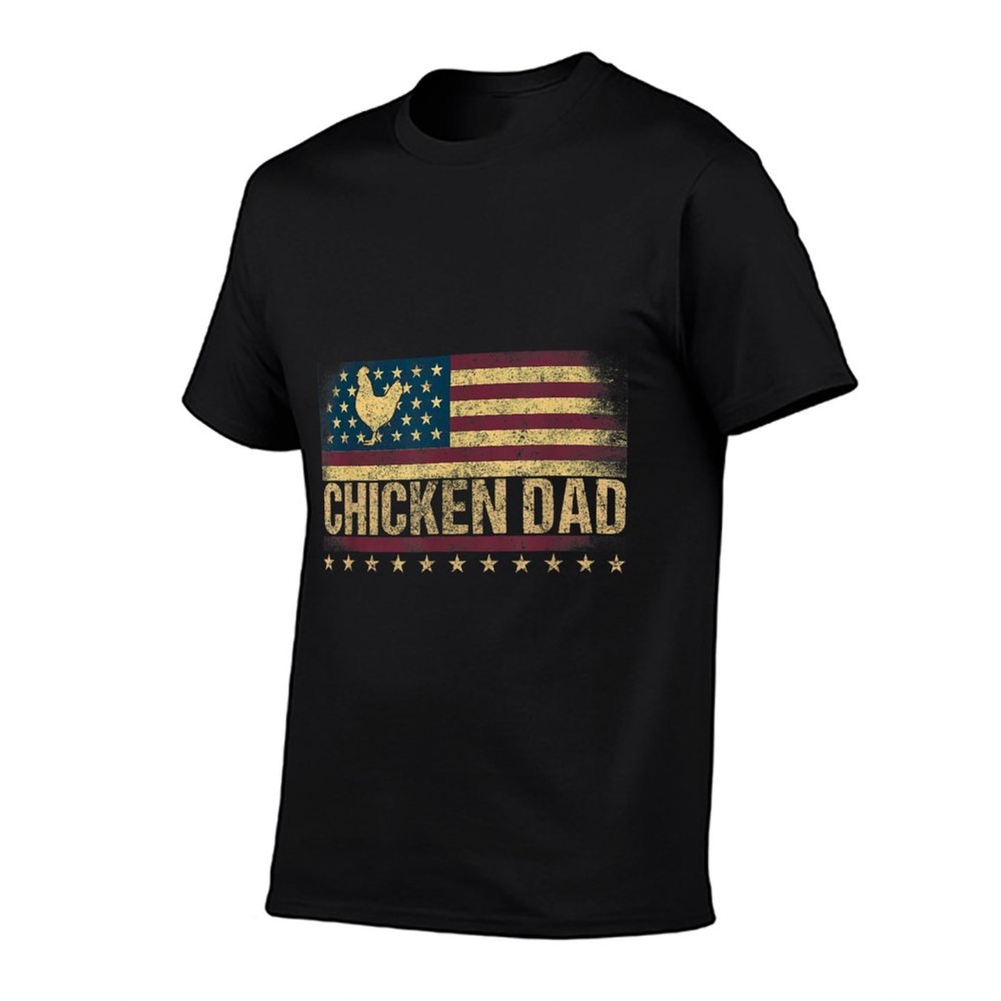 Vintage USA Chicken Dad Stars High-quality Stitching T-Shirt