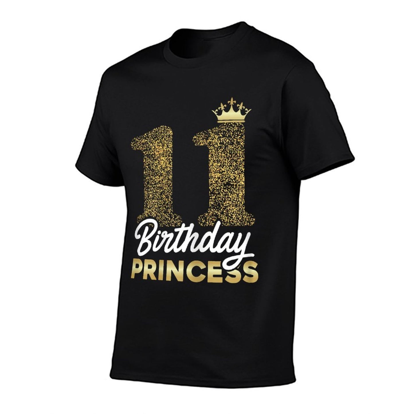 11th Birthday Girl Princess Cute Retro Crown 11 Years Old Cotton T-Shirt