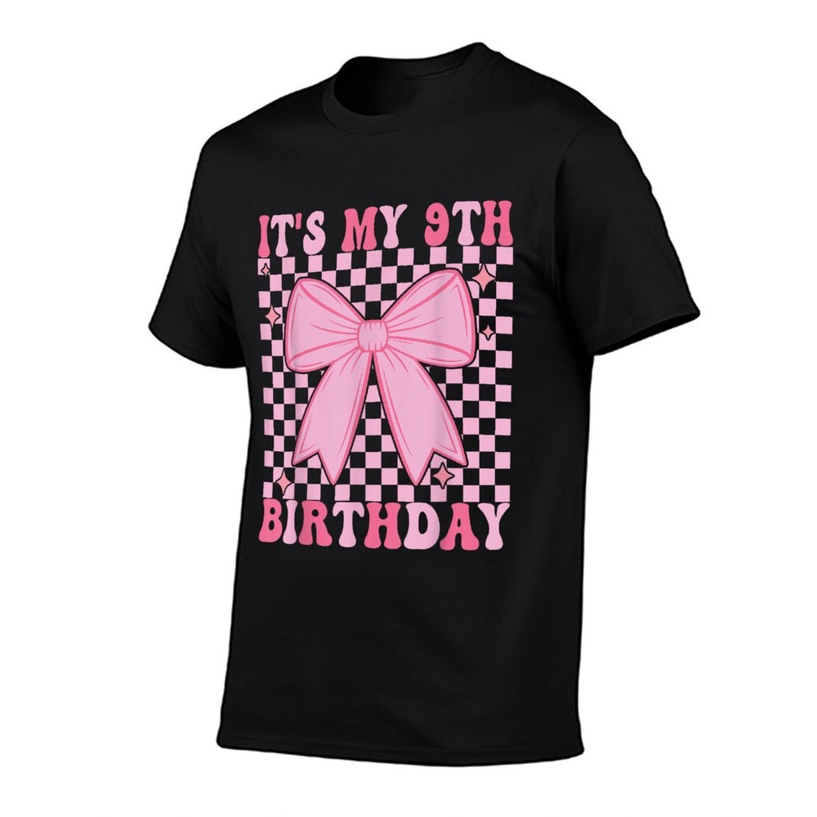 9th Coquette Themed Birthday Nine Year Old Girl Bow  Cotton T-Shirt