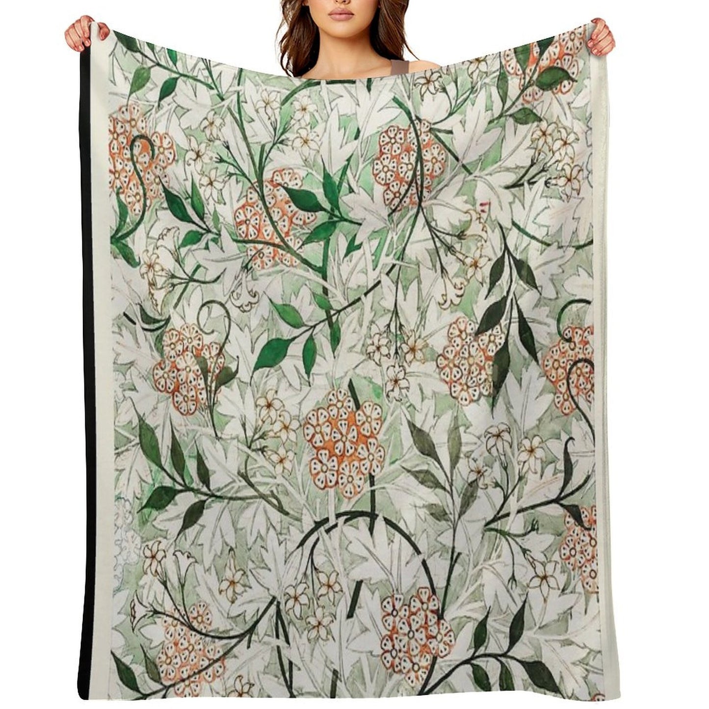 William Morris - Jasmine Travel-friendly Throw Blanket