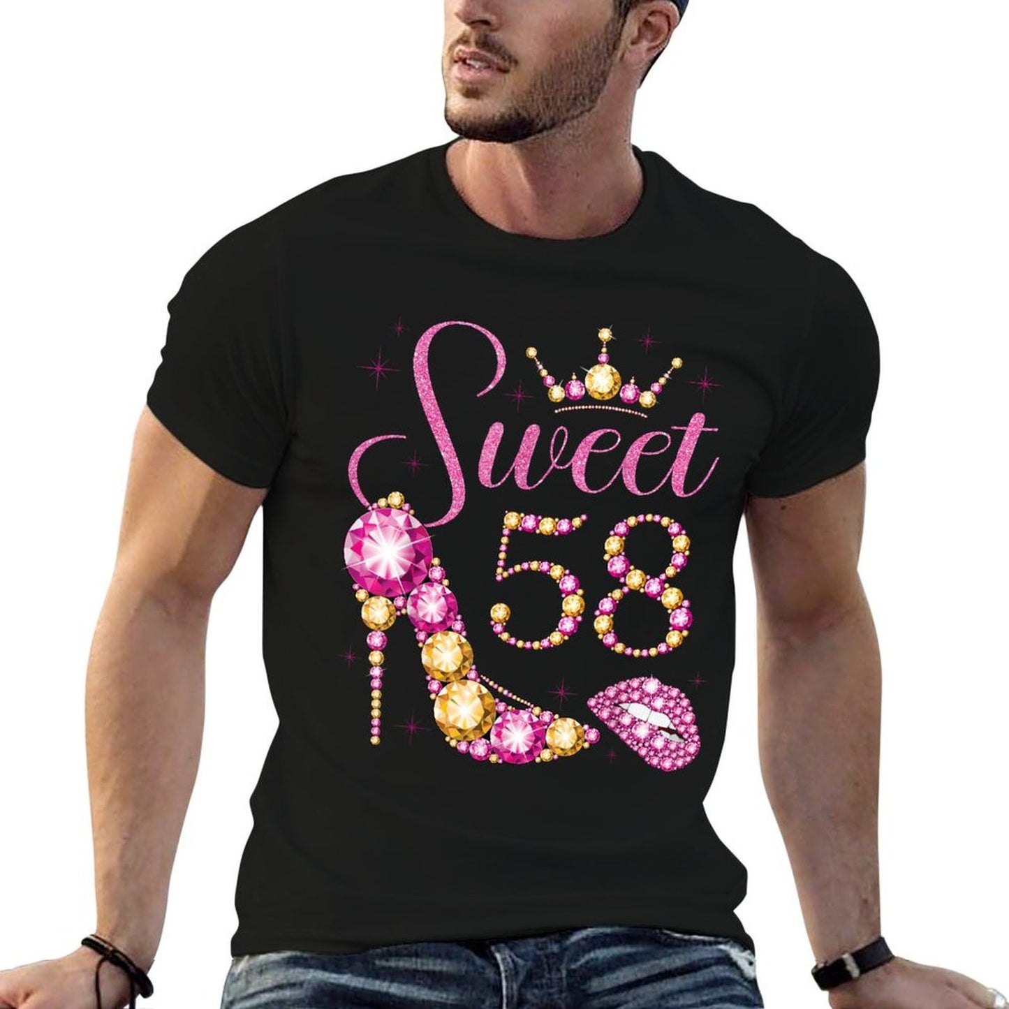 Sweet 58 Years Old 58th Birthday Queen Princess Bday Party Wrinkle-resistant T-Shirt