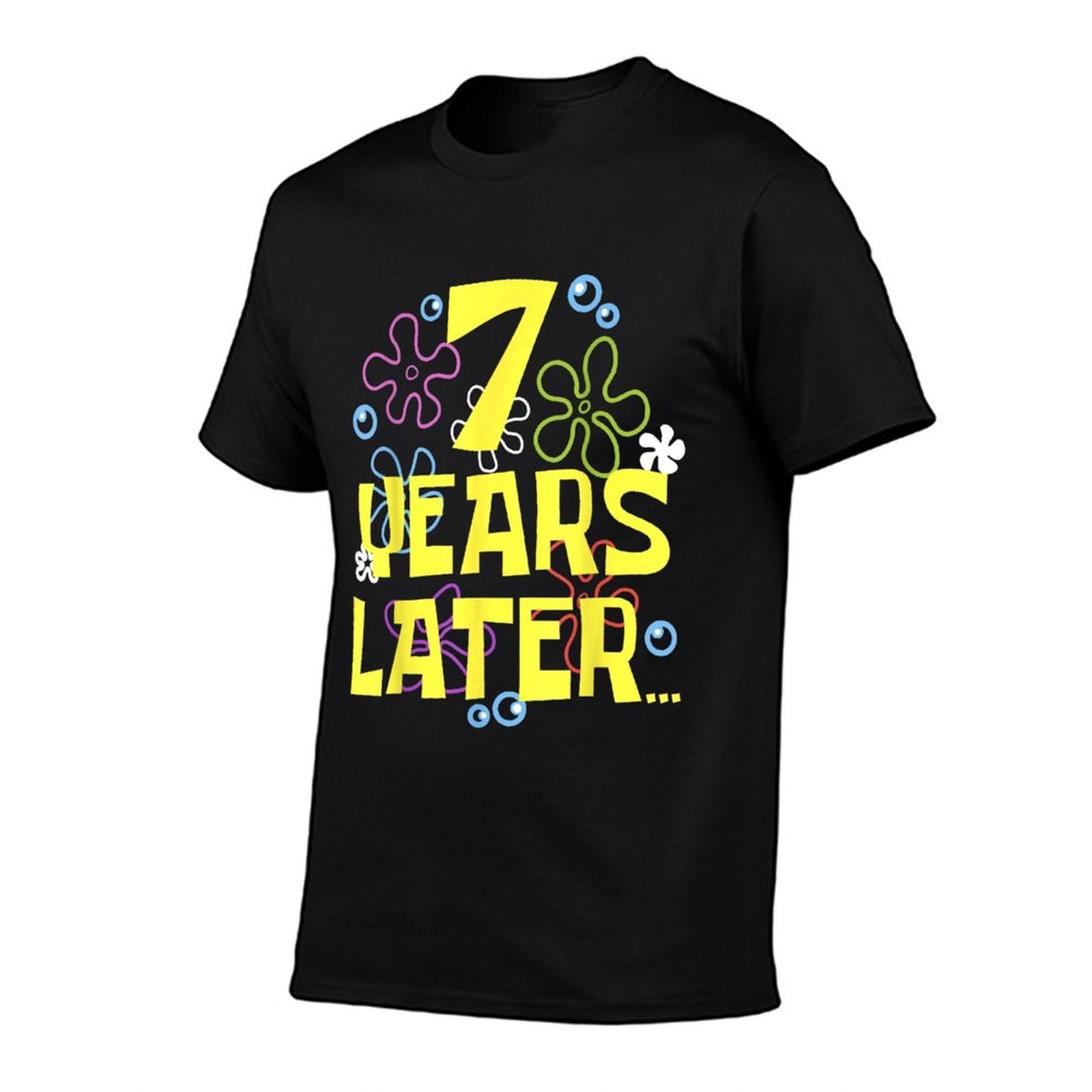 7 YEARS LATER SEVEN 7 Year Old Birthday Gifts for Girls Boy  Heathered Texture T-Shirt